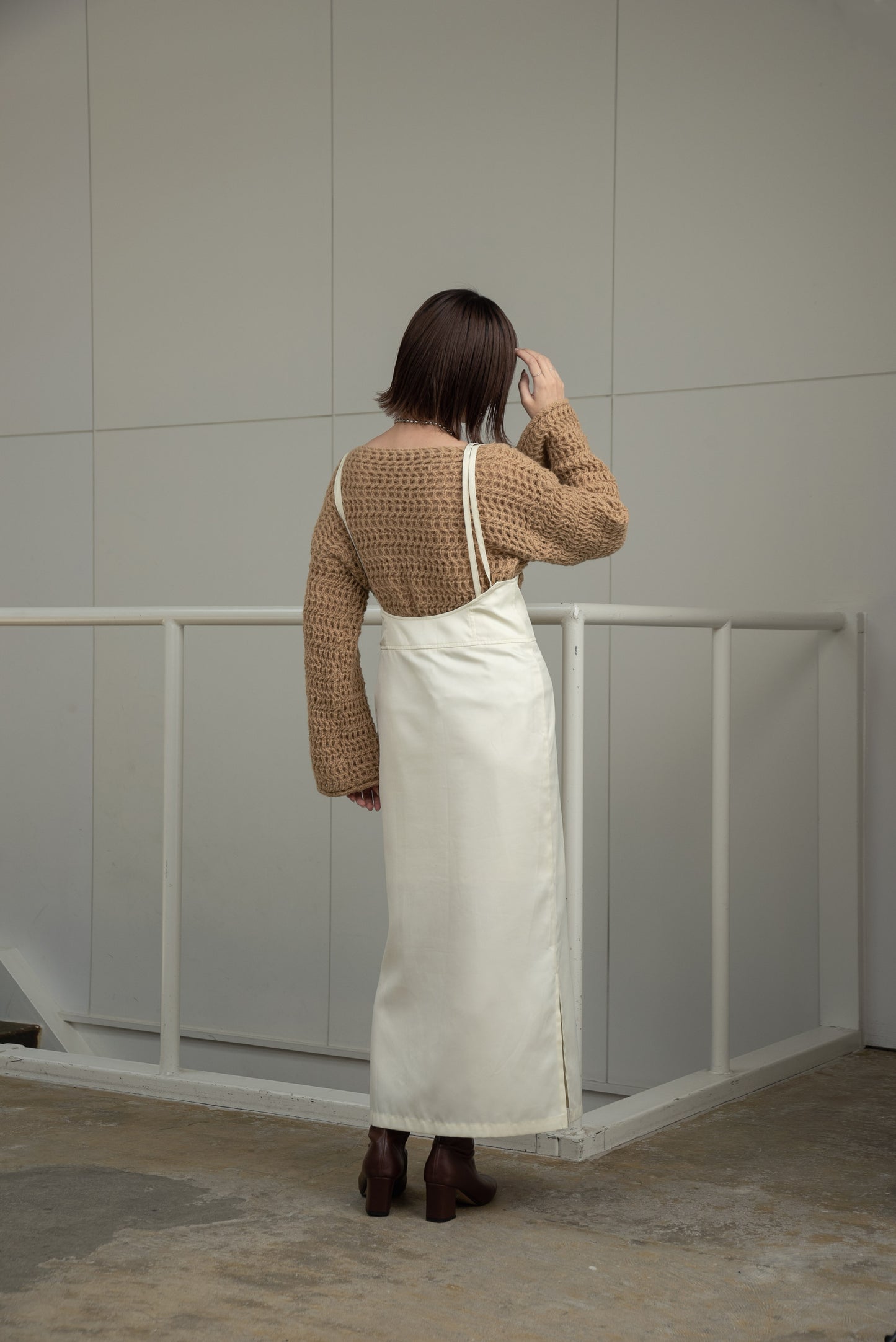 double strap twill skirt