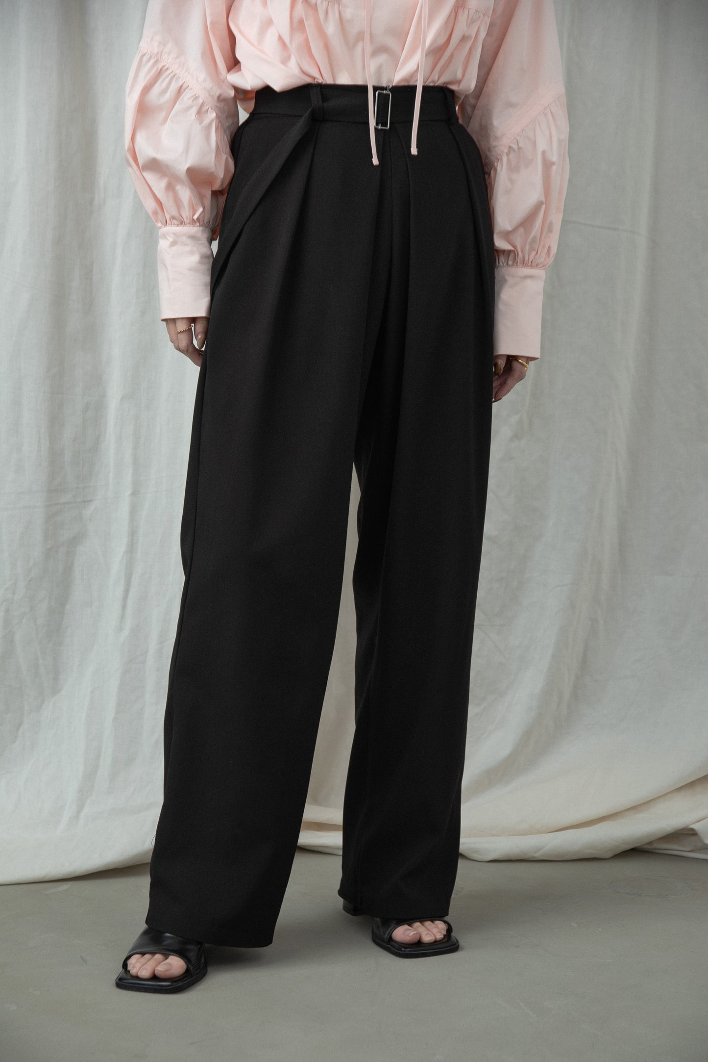 tuck straight belt set pants