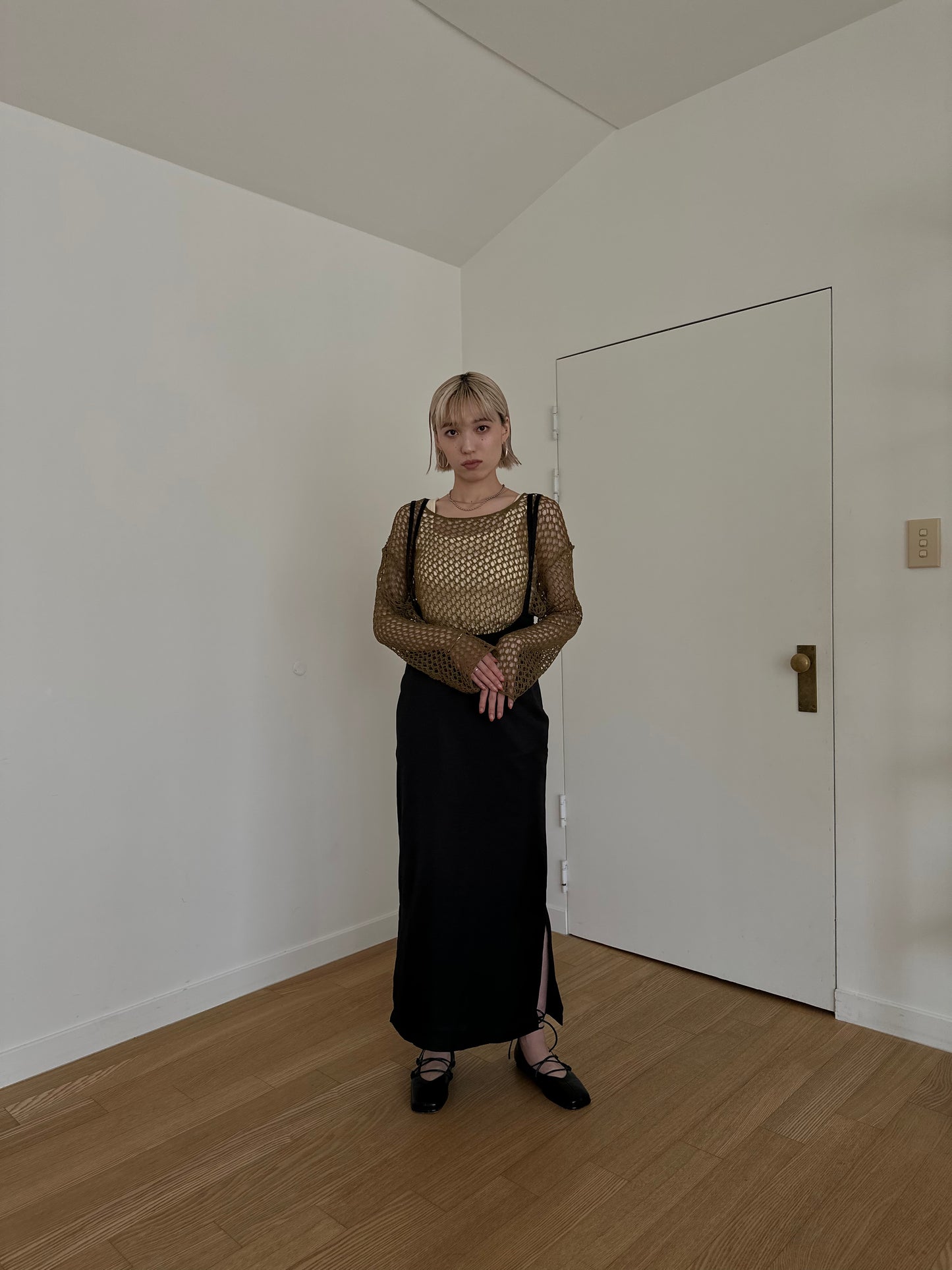 double strap twill skirt