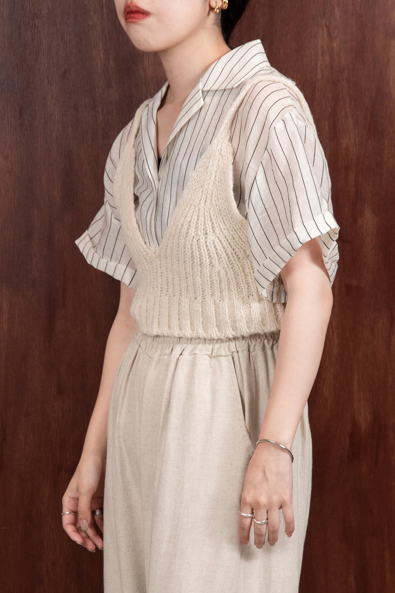sheer striped shirt