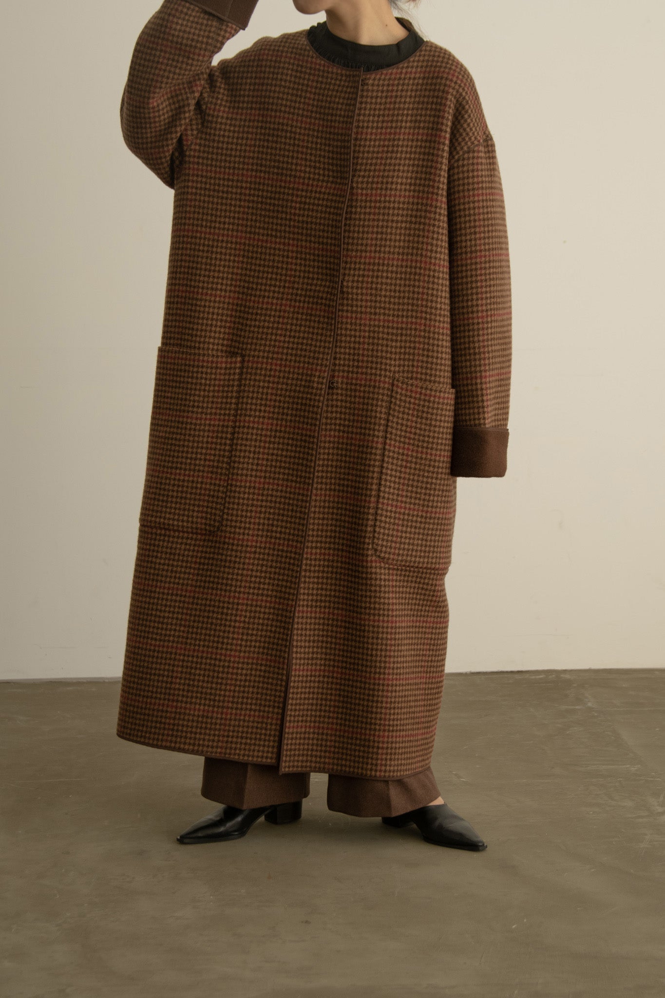 reversible wool long coat