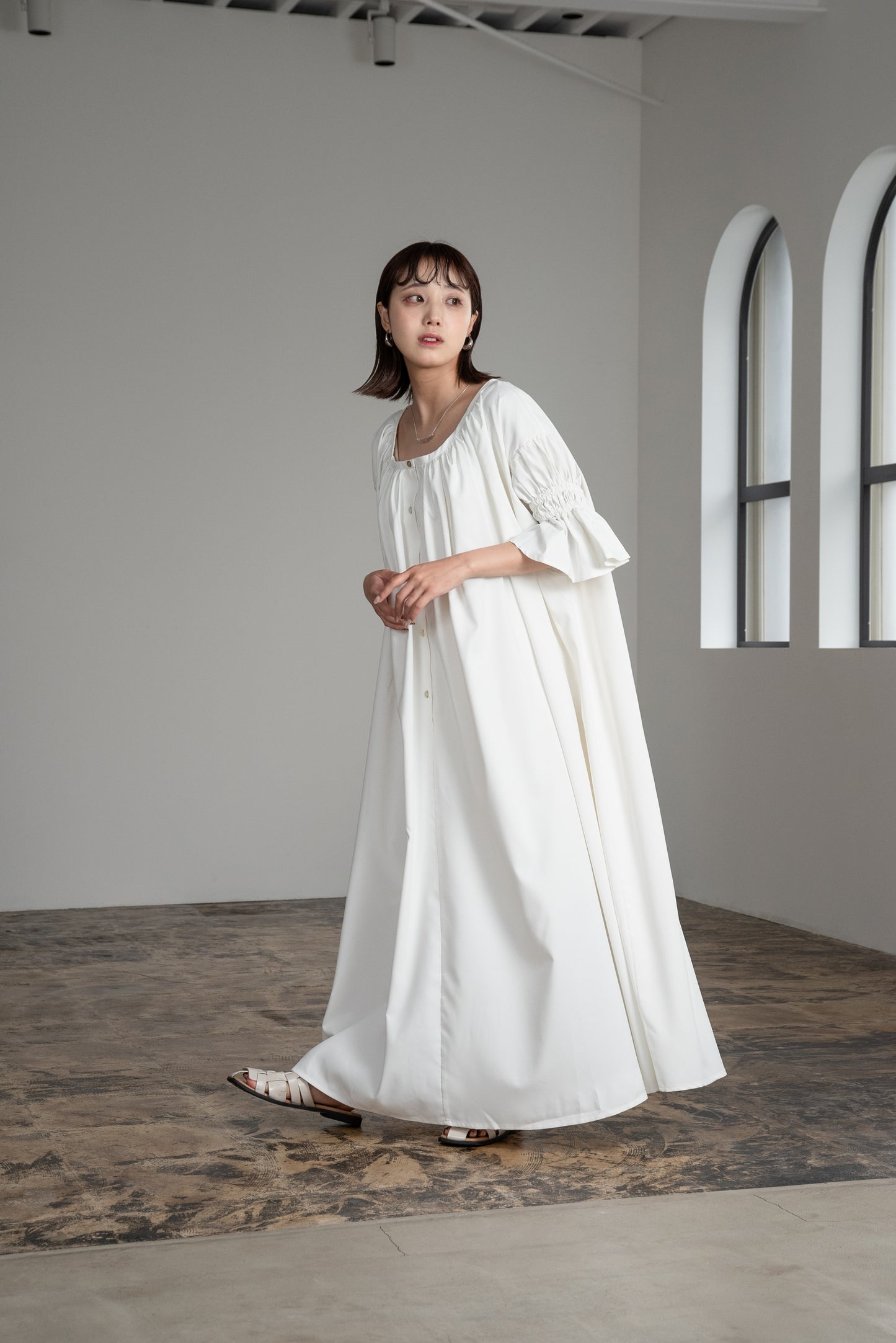 shirring flare sleeve ops