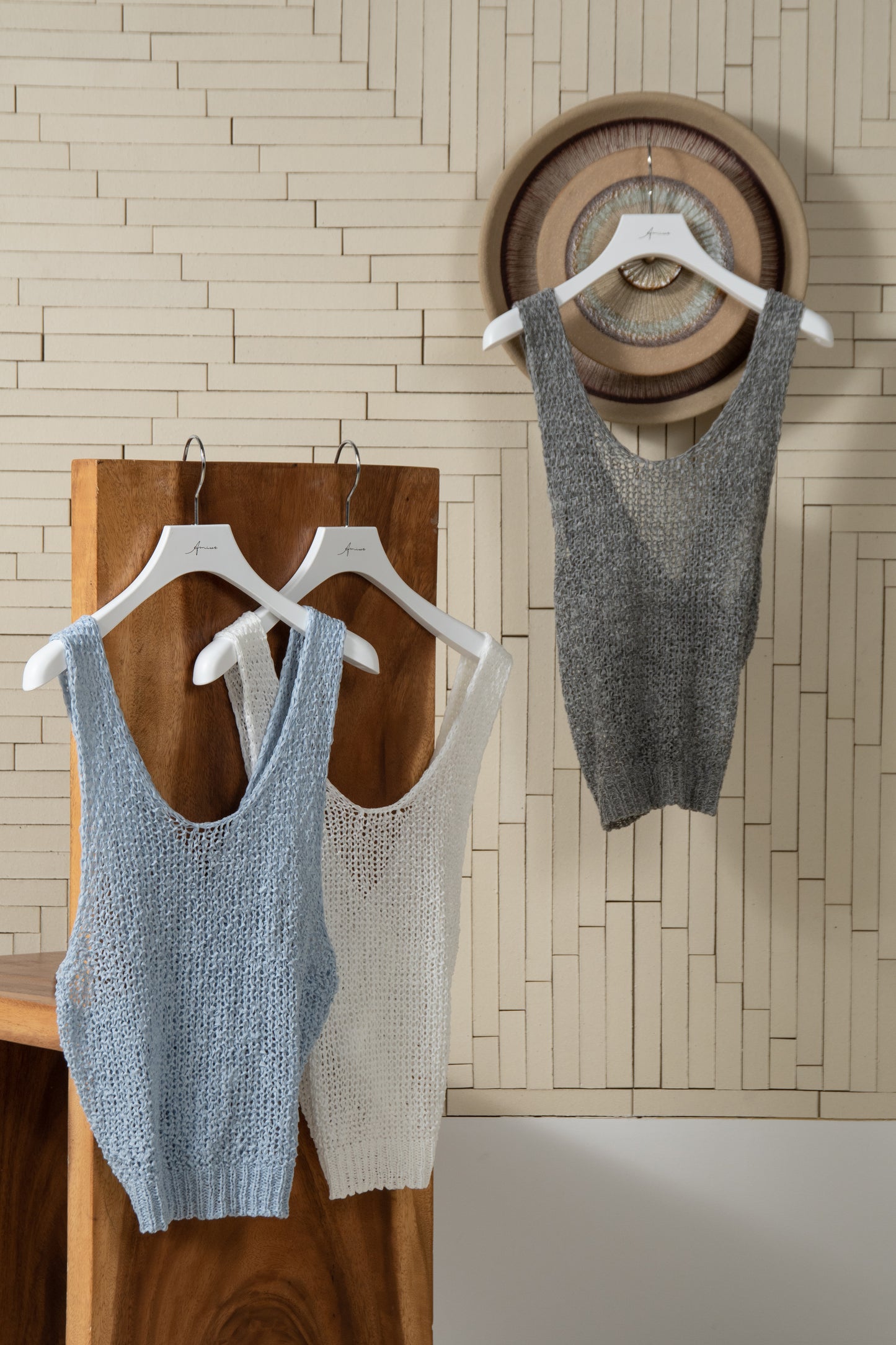 cross sheer knit tops