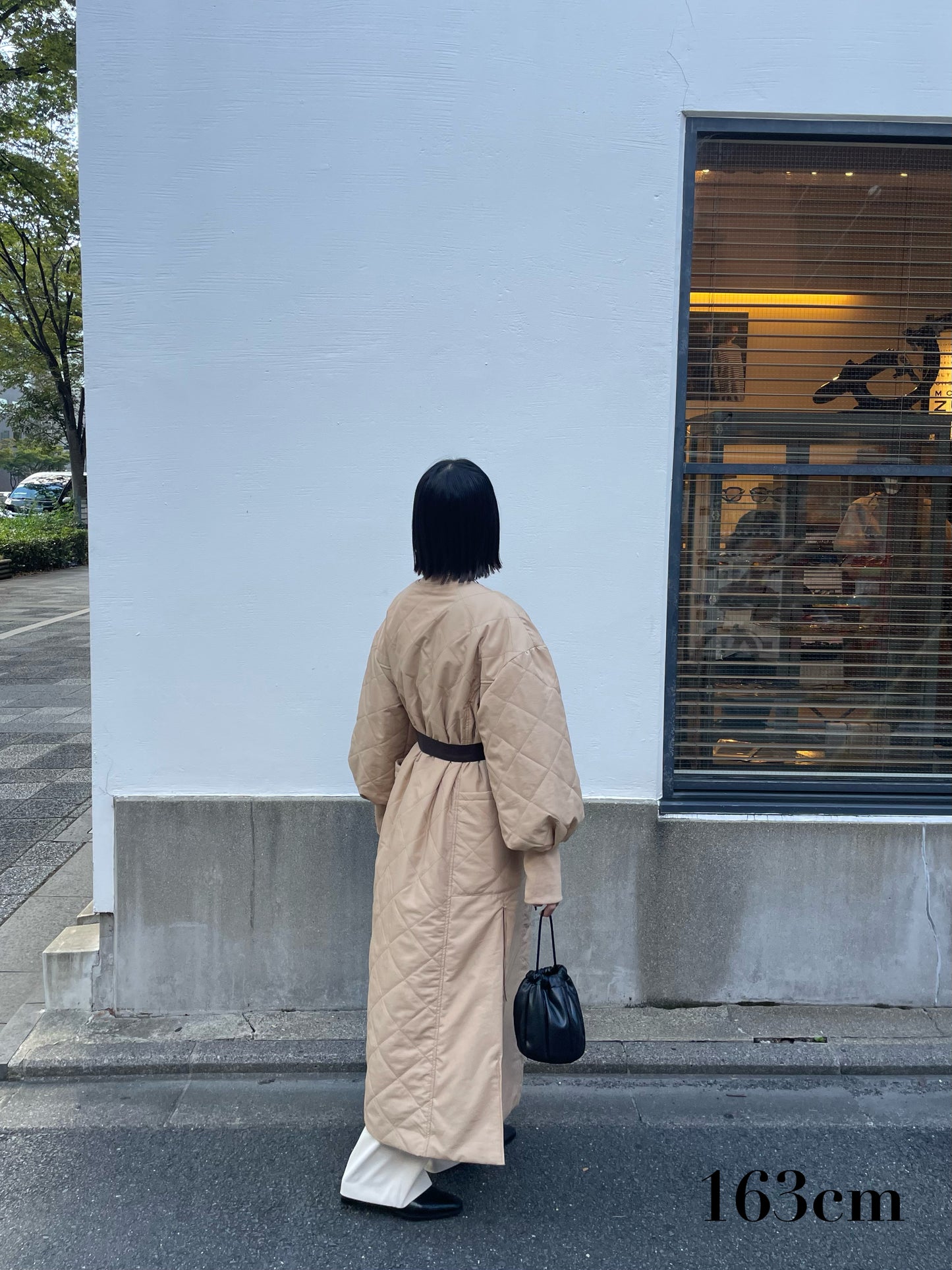 quilting volume sleeve long coat