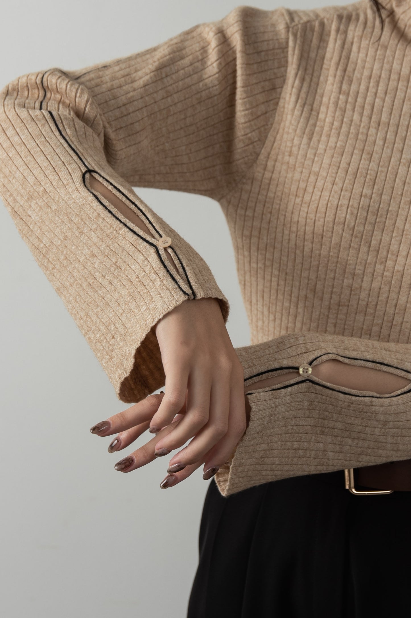 smart piping compact rib knit