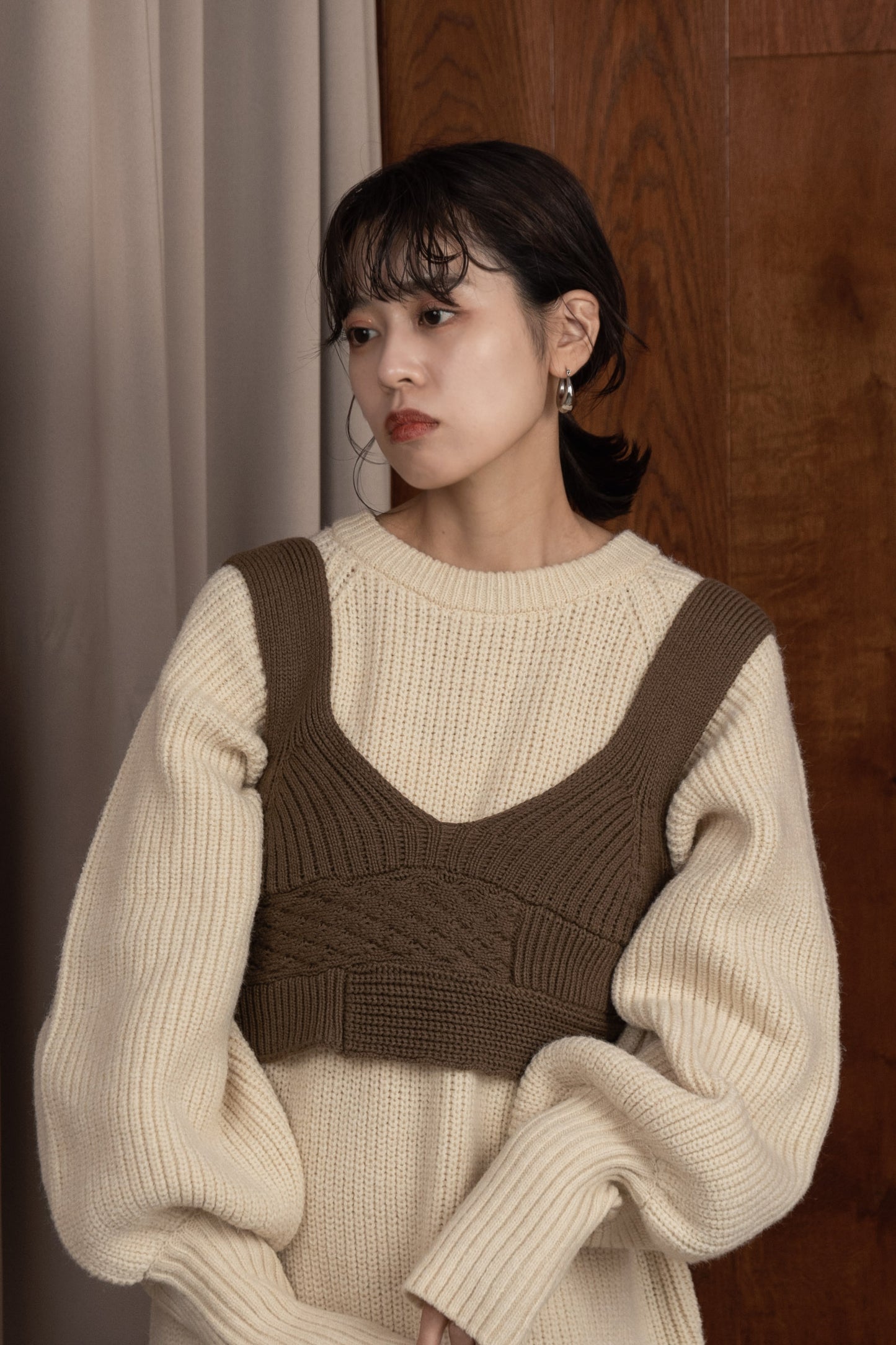 patchwork knit bustier