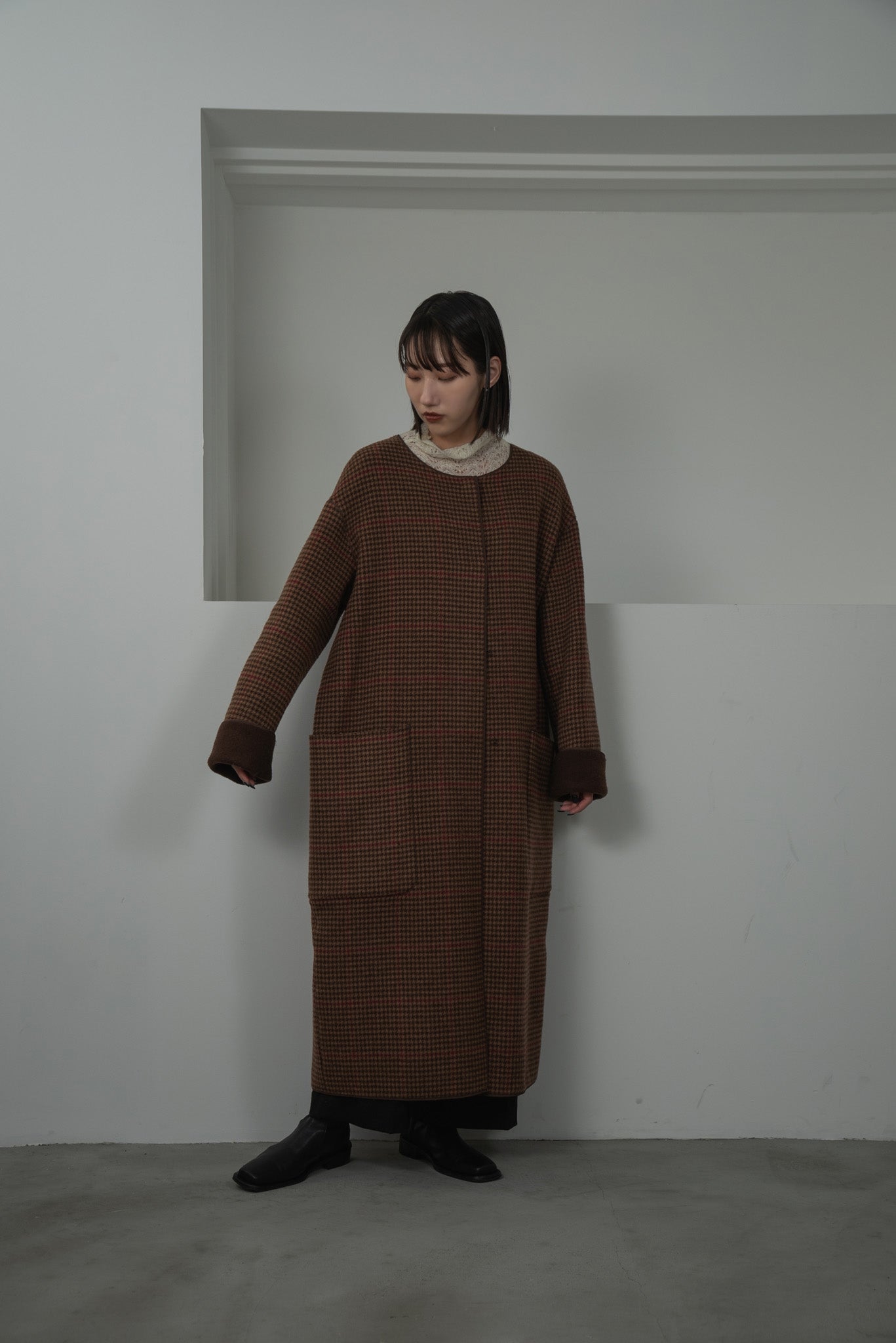 reversible wool long coat