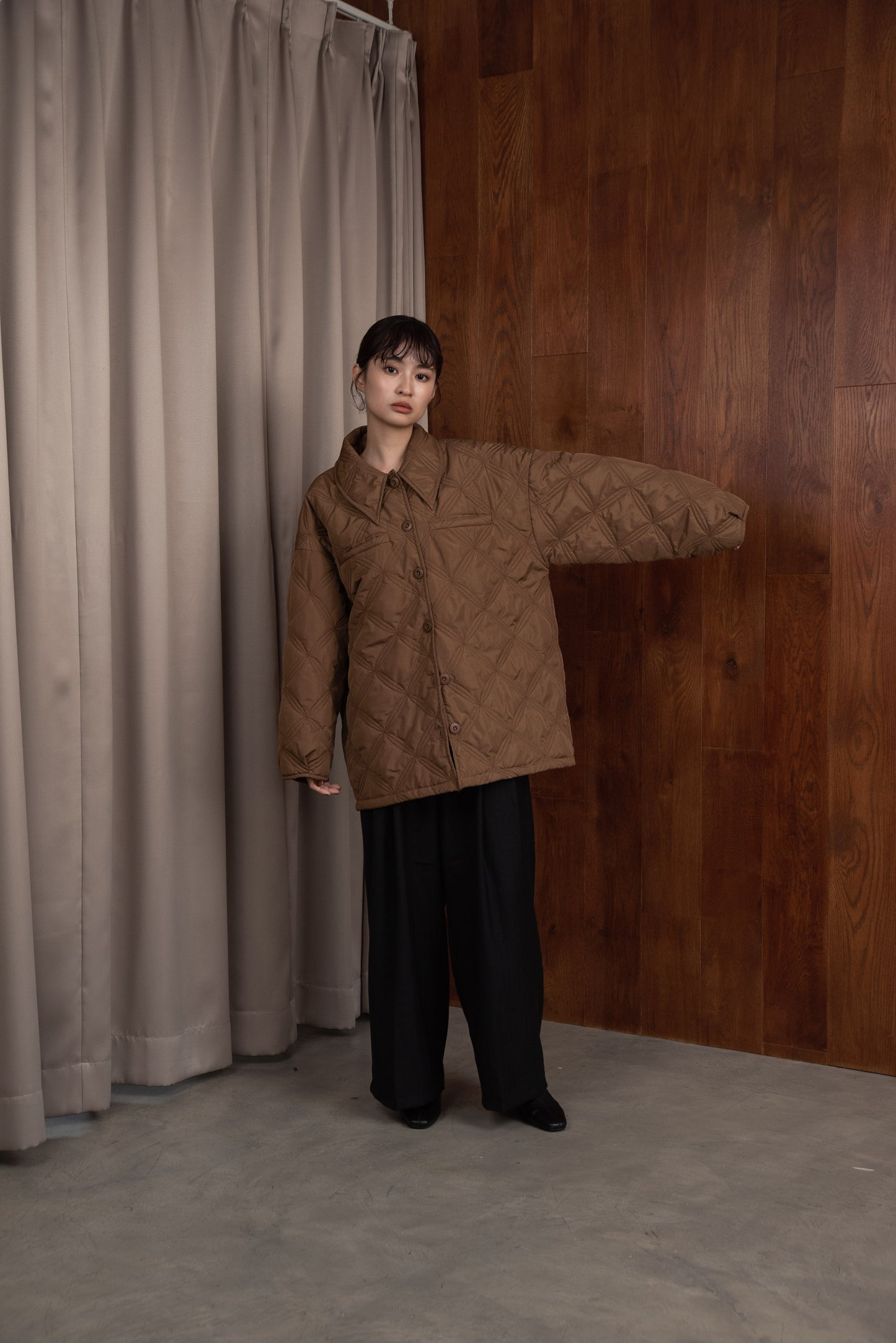 big collar quilting jacket