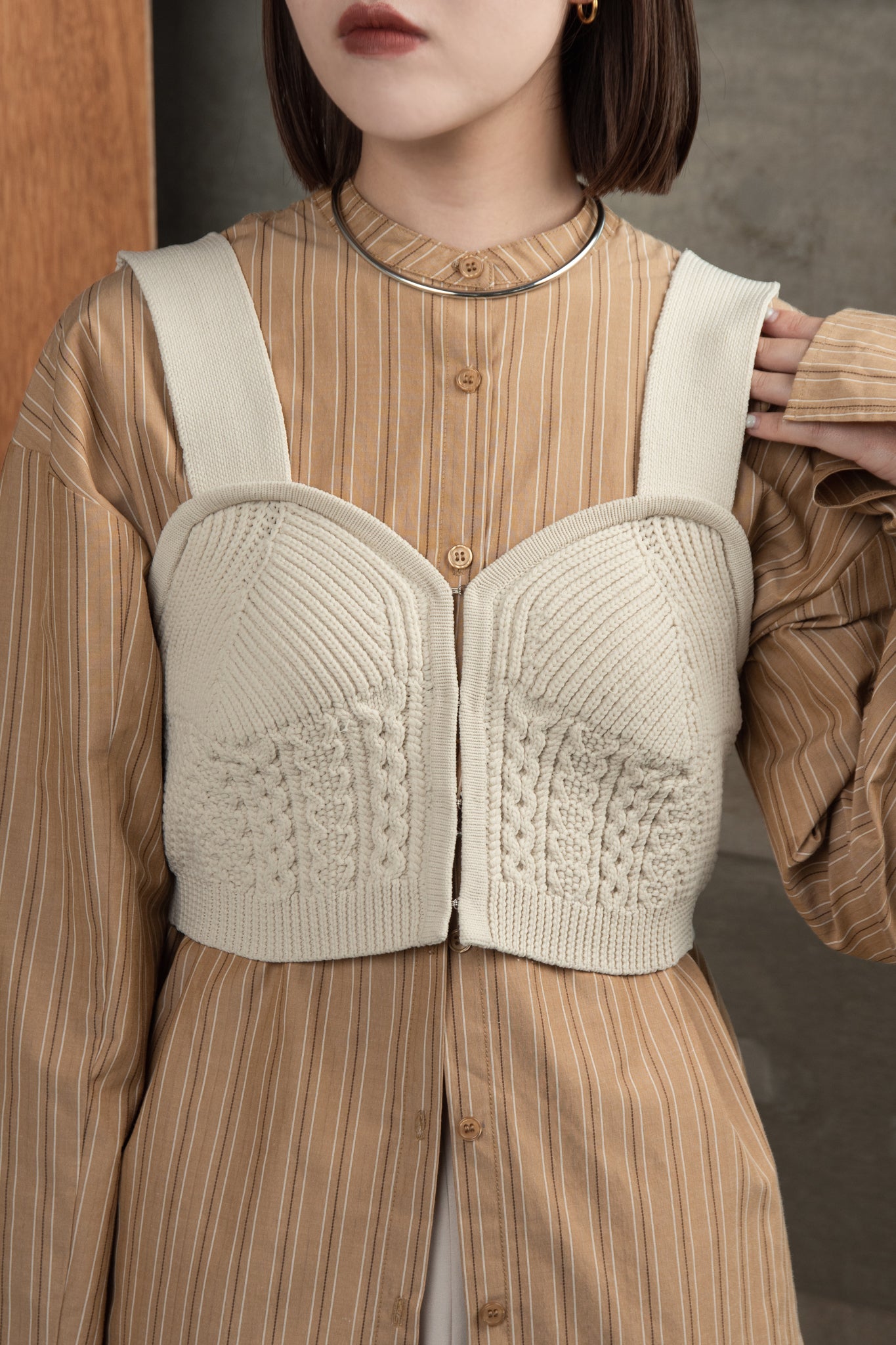 front hook knit bustier