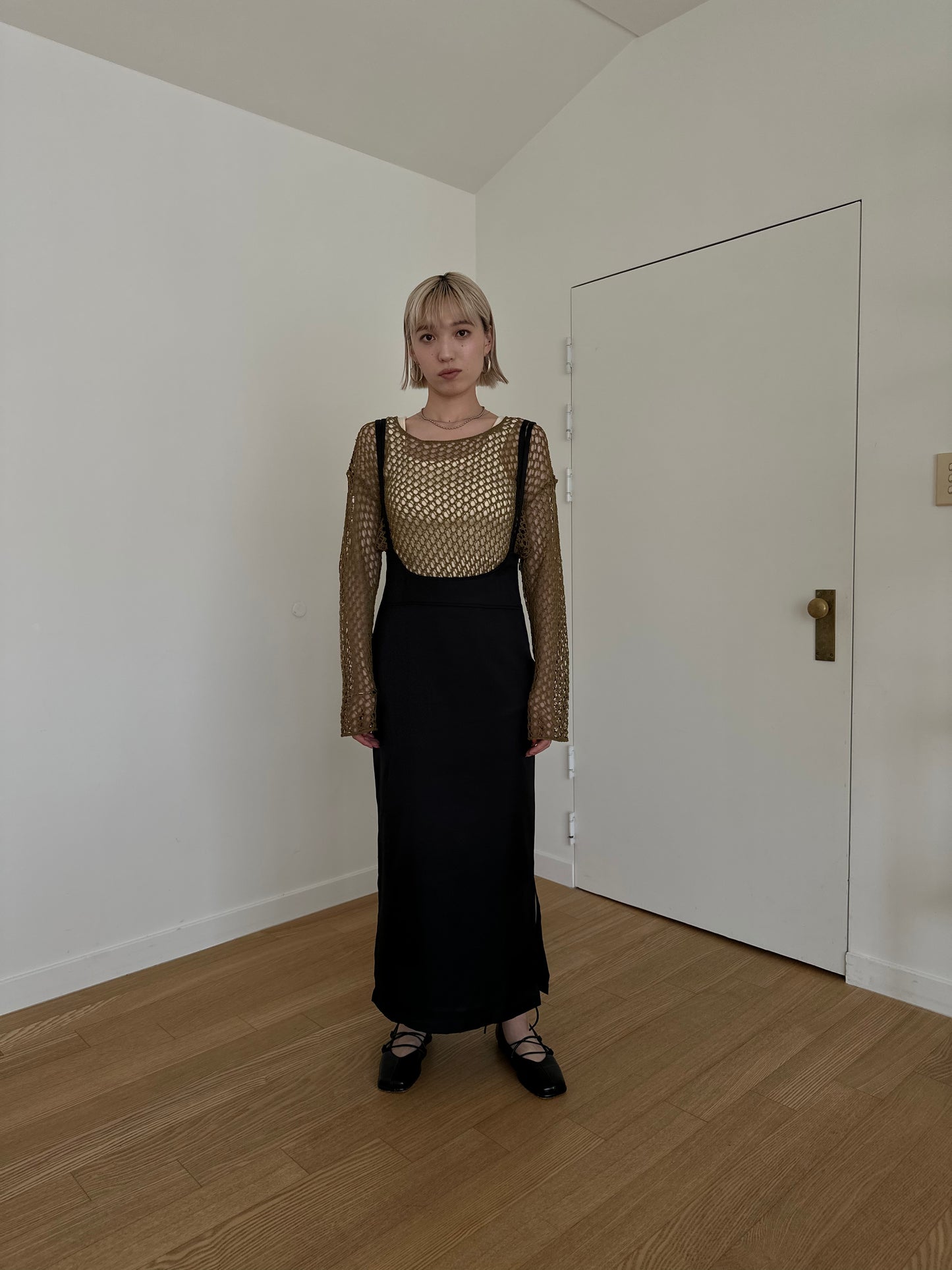 double strap twill skirt