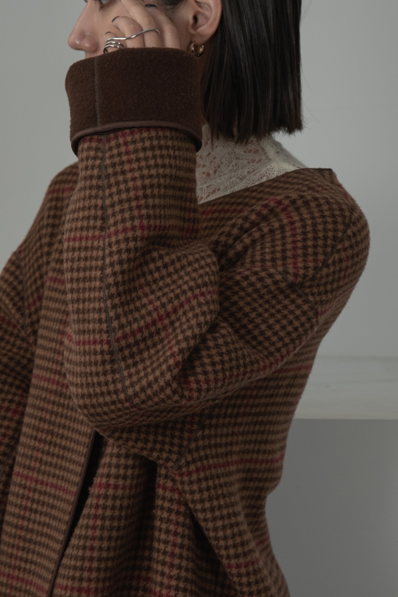 reversible wool long coat