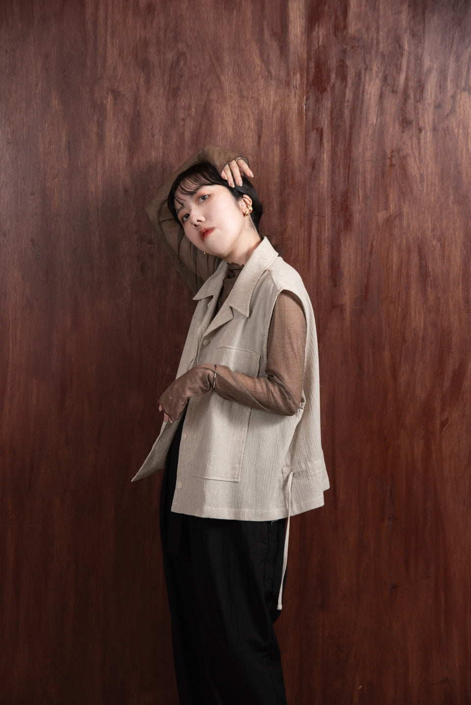 no sleeve blend shirt vest