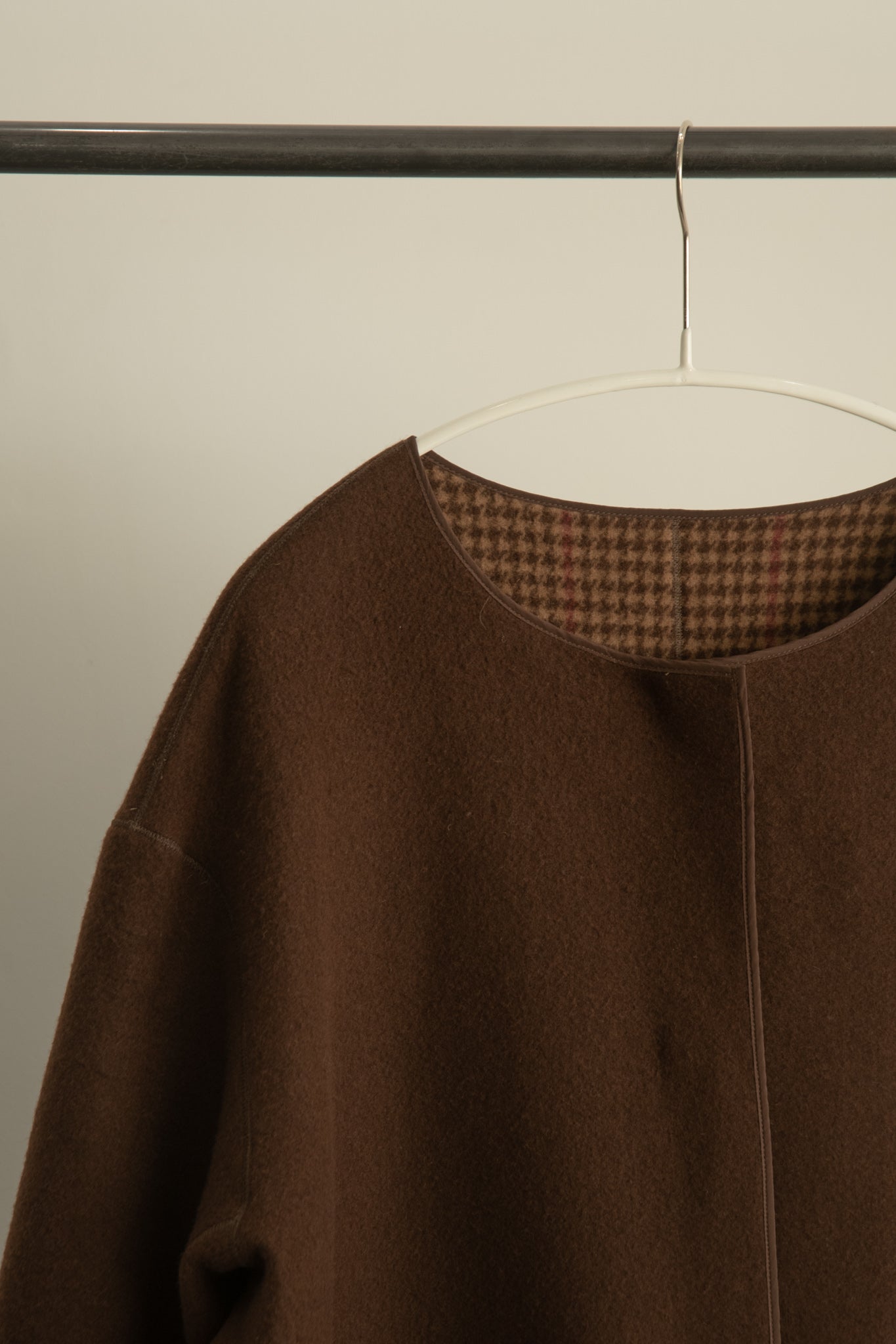 reversible wool long coat