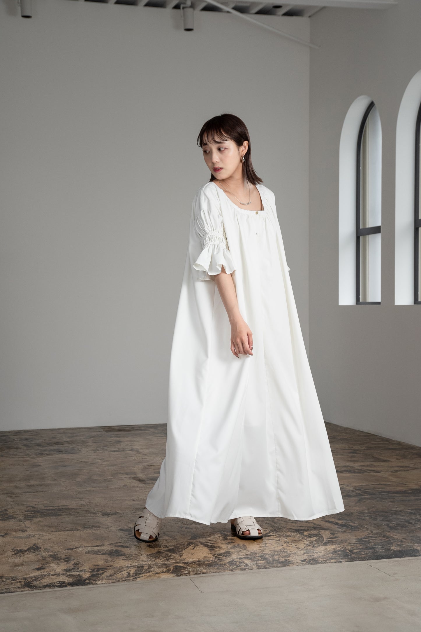 shirring flare sleeve ops