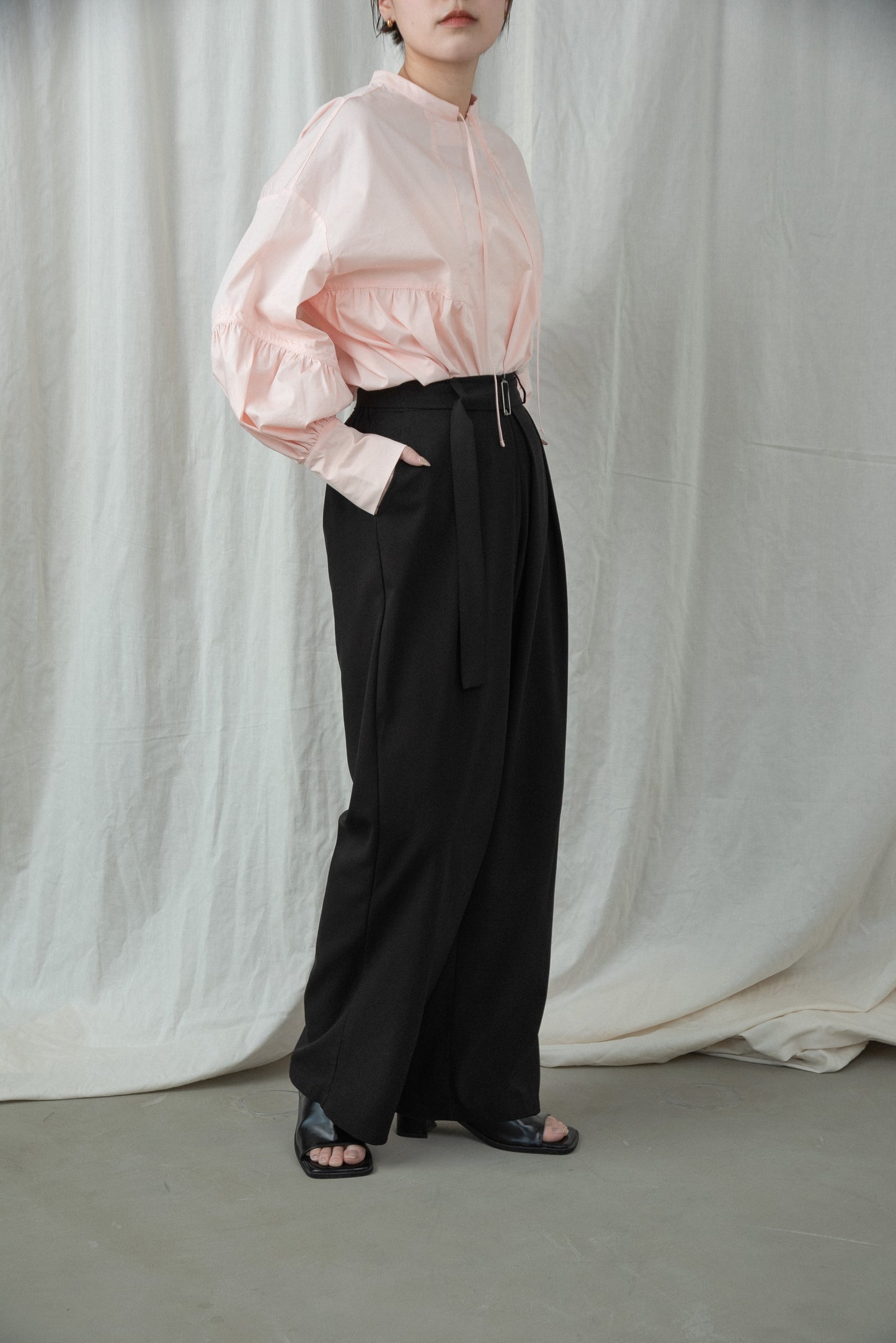 tuck straight belt set pants