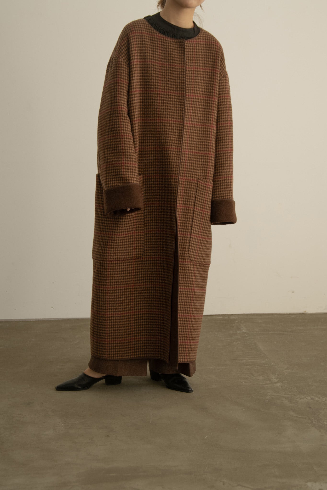 reversible wool long coat