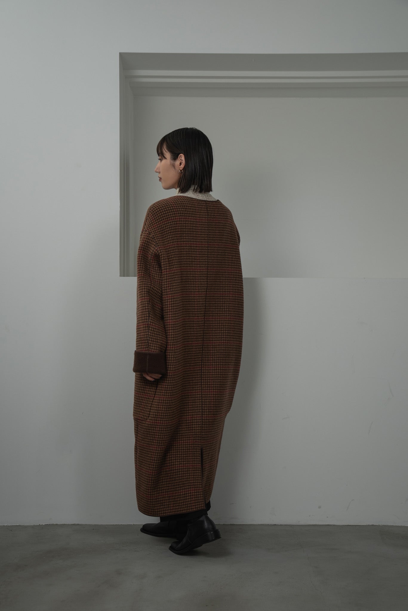 reversible wool long coat