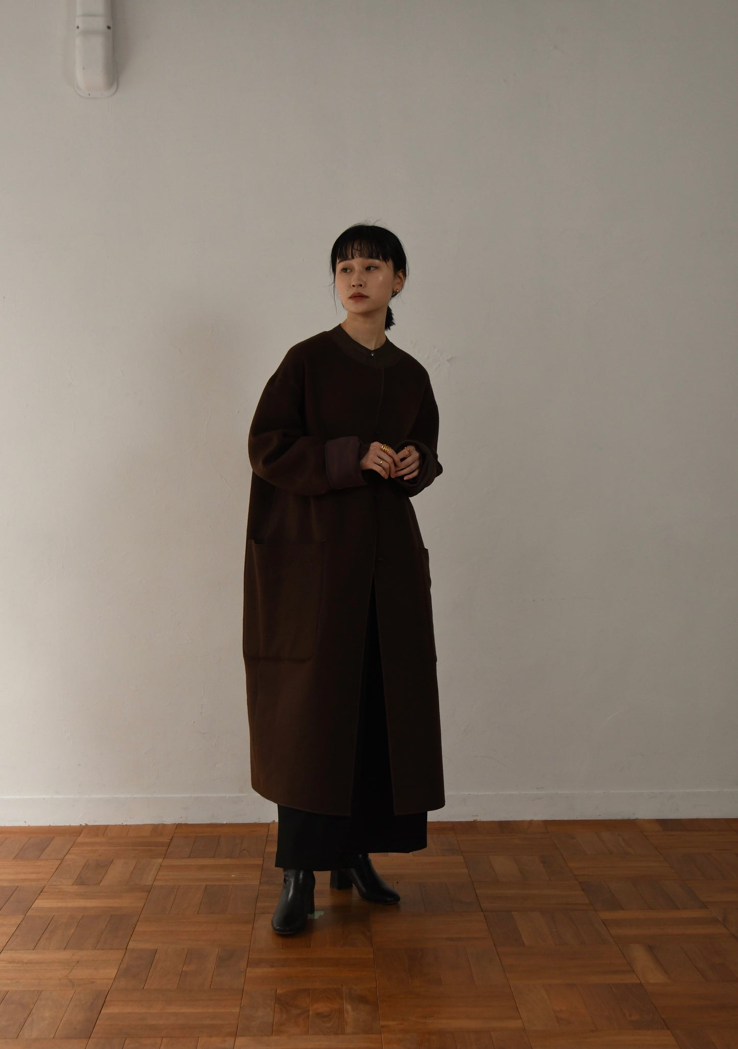 reversible wool long coat