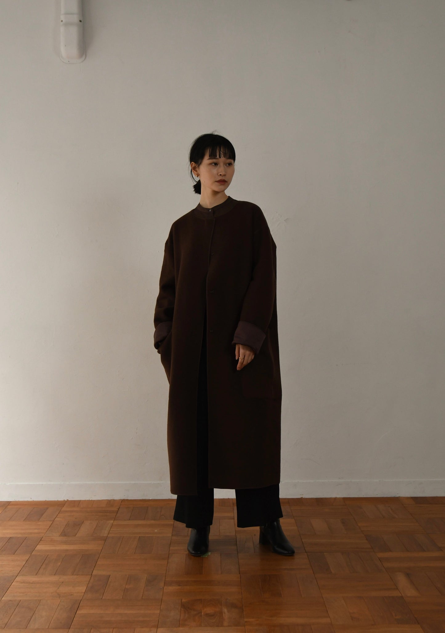 reversible wool long coat