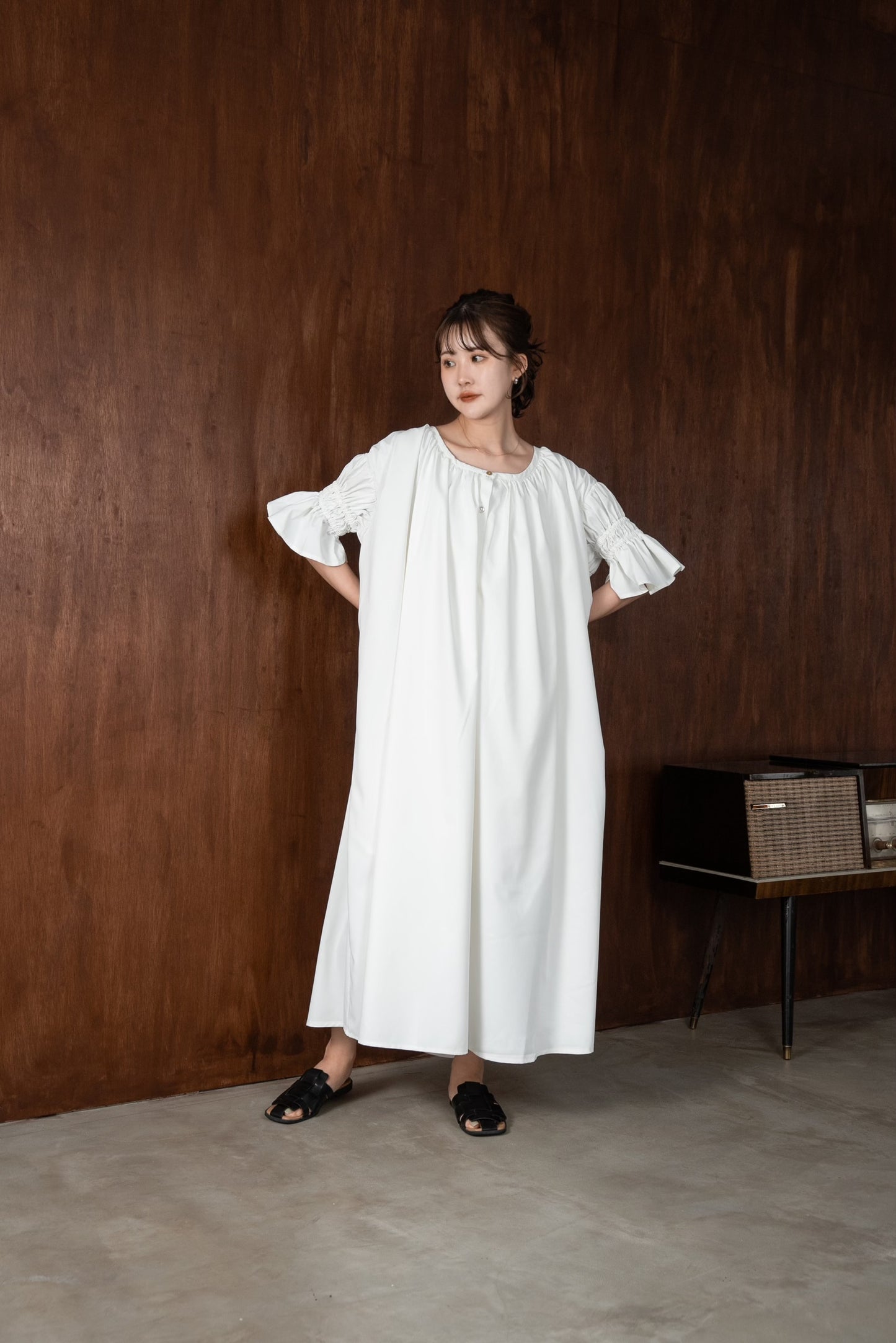 shirring flare sleeve ops