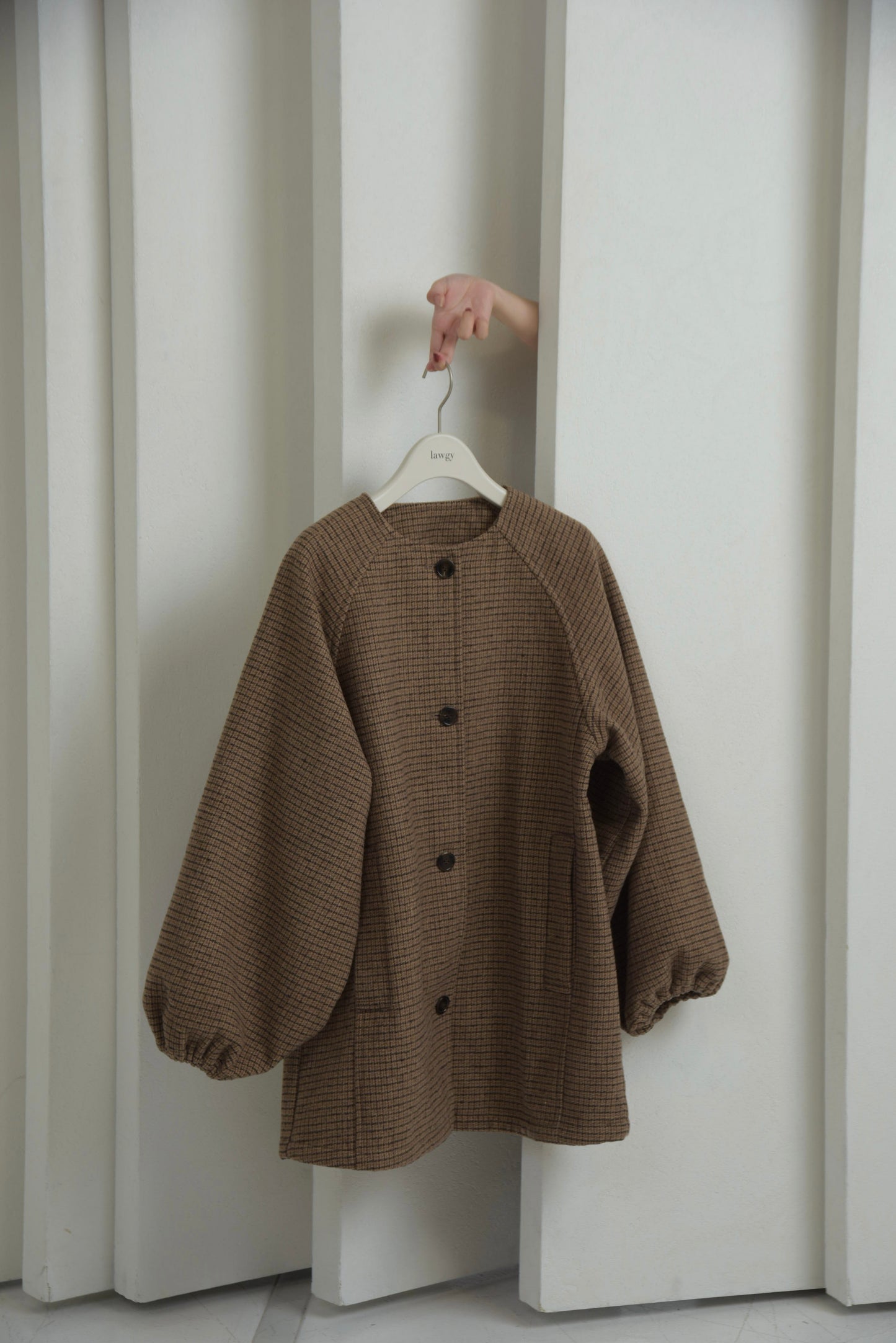raglan sleeve check midi outer