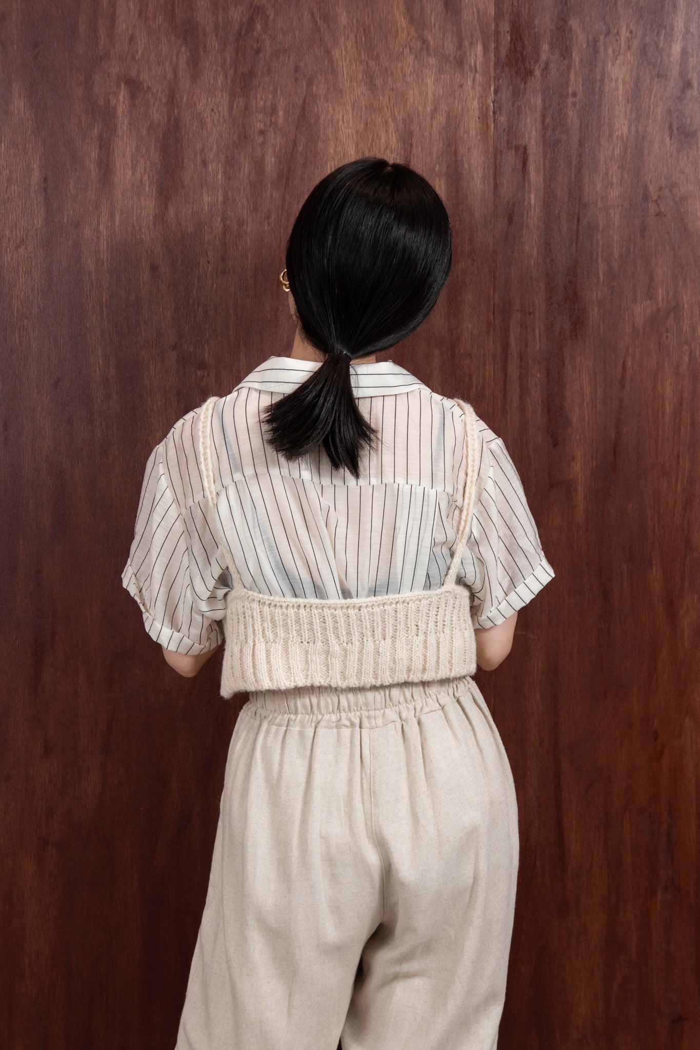 sheer striped shirt