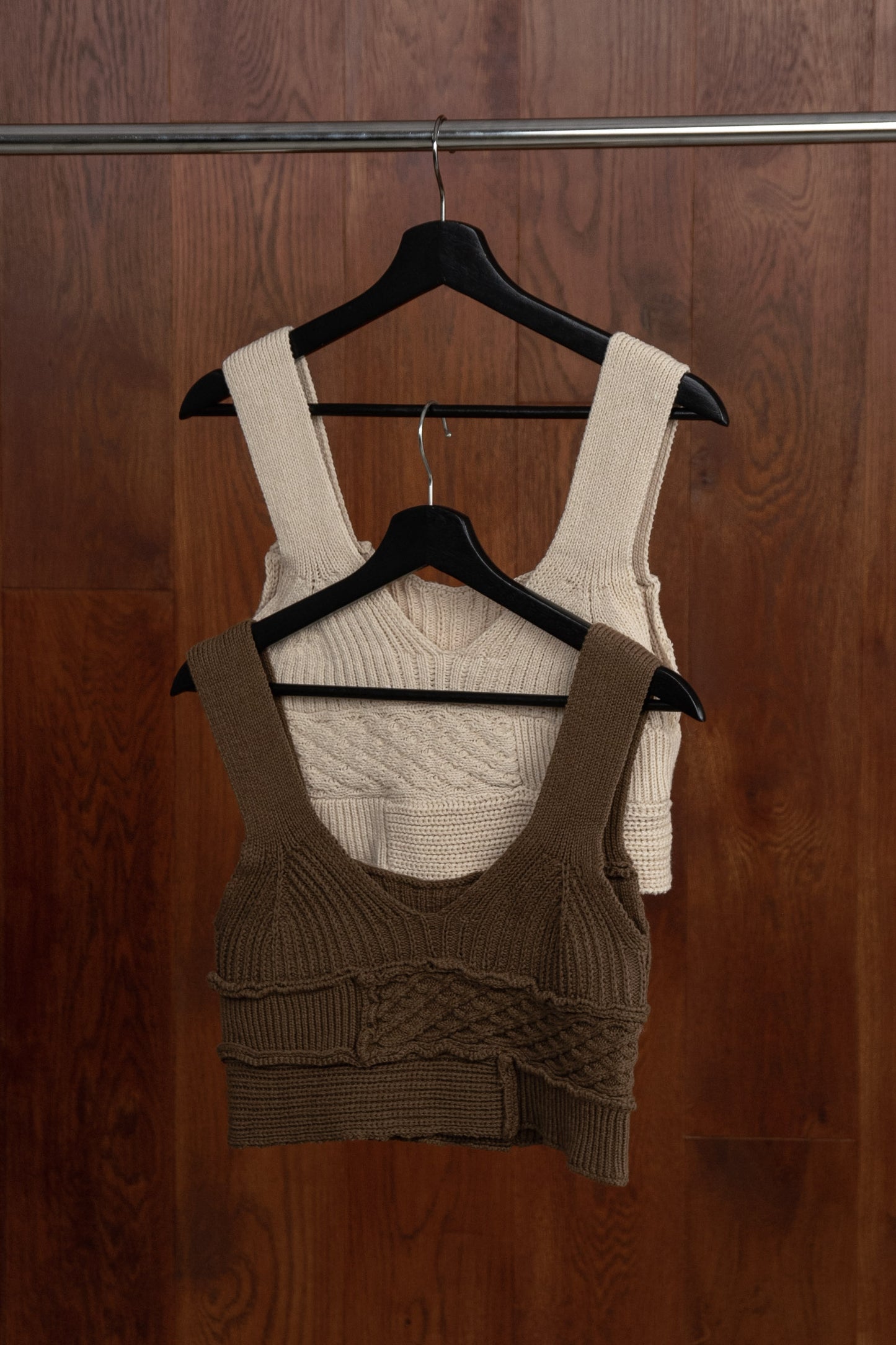 patchwork knit bustier
