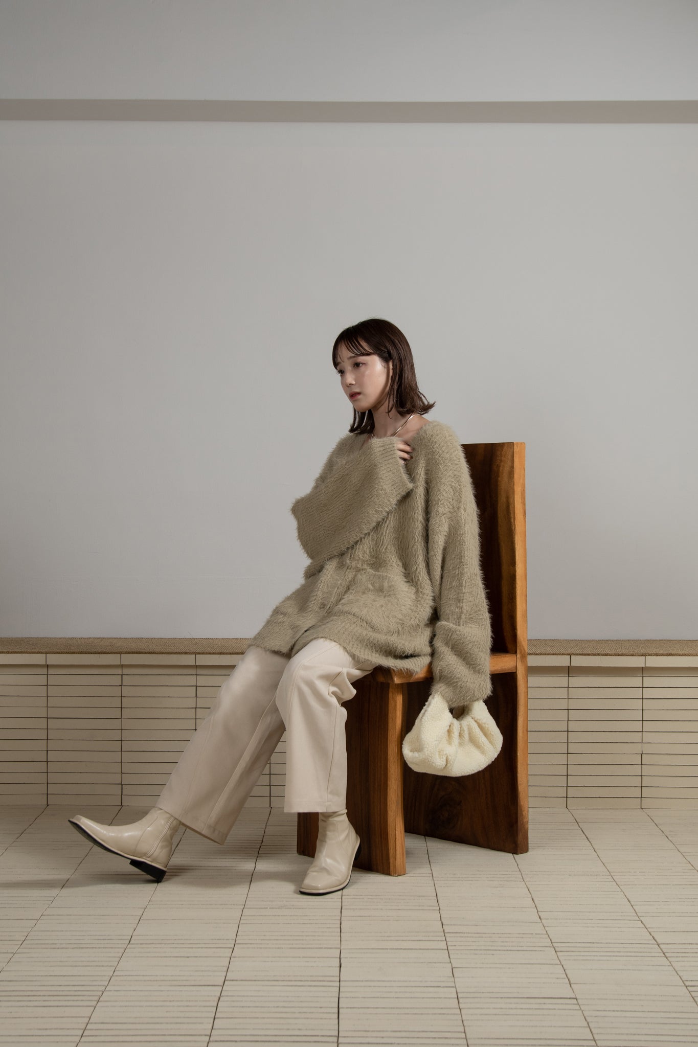 shaggy over size cardigan