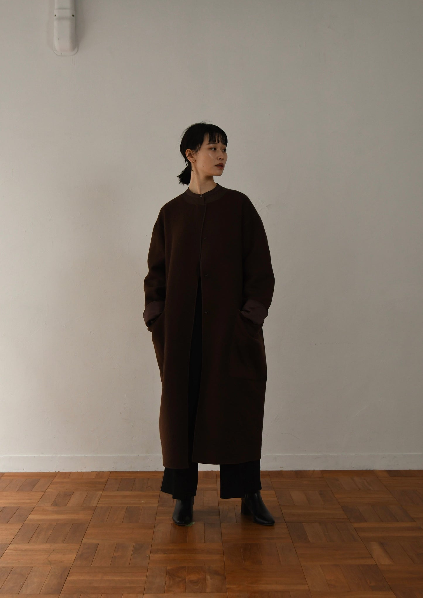 reversible wool long coat