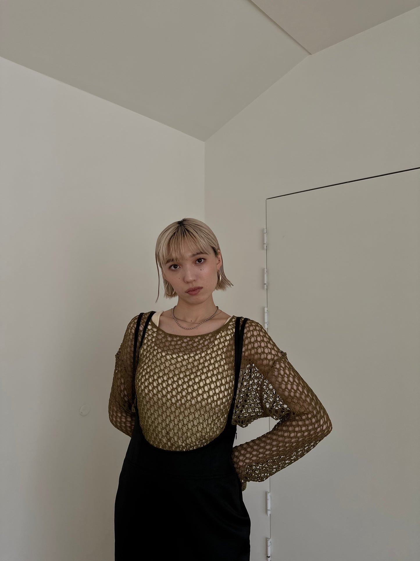 double strap twill skirt