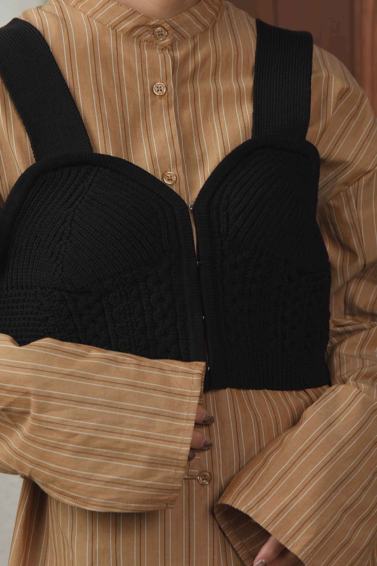 front hook knit bustier