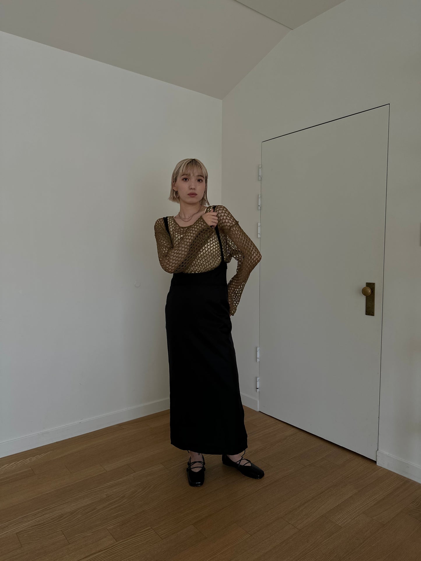 double strap twill skirt