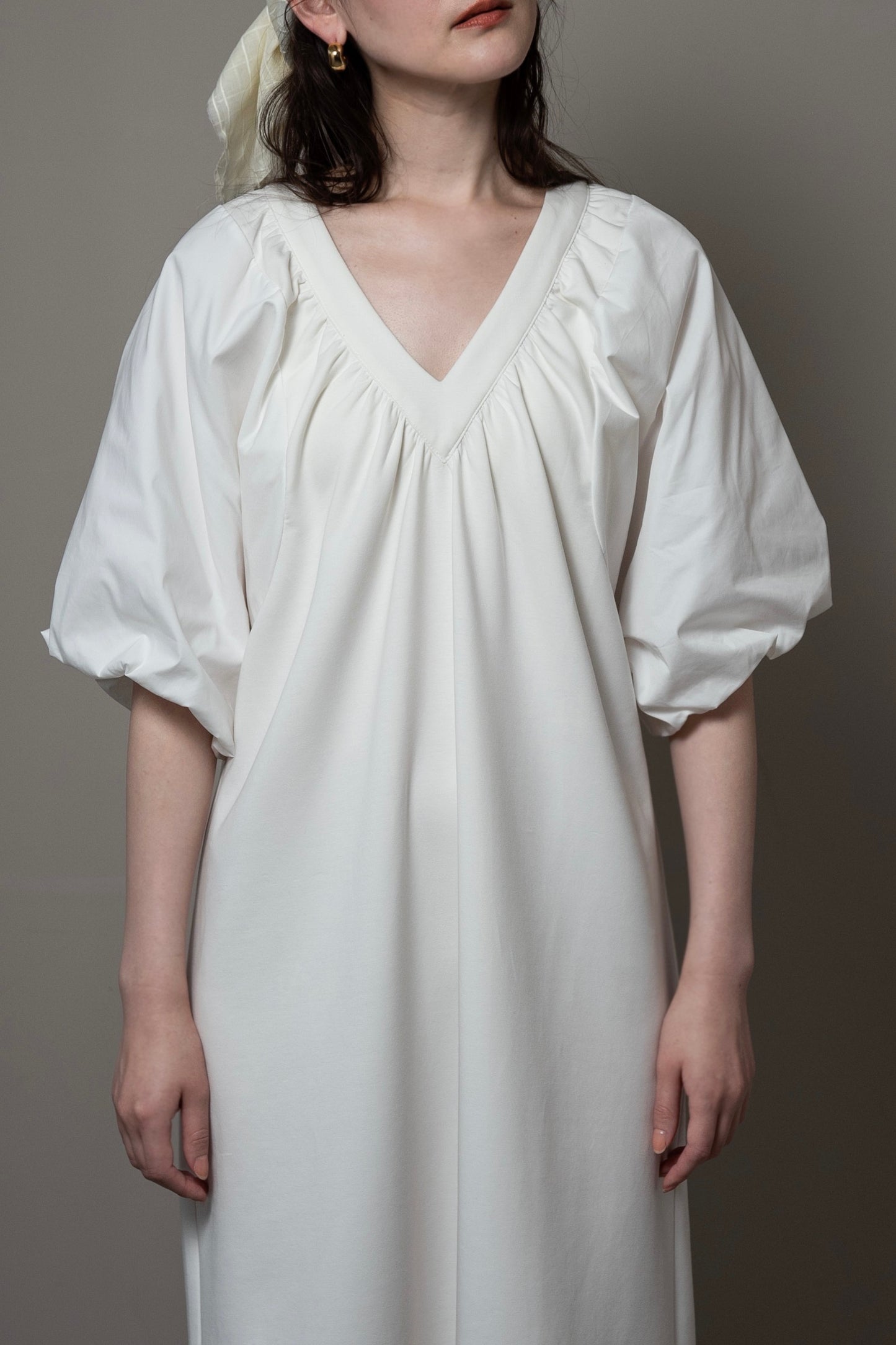 different materials v neck tiered op