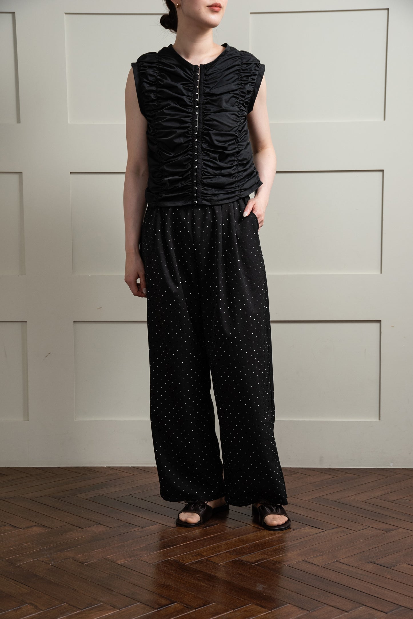 elastic waist dot pants