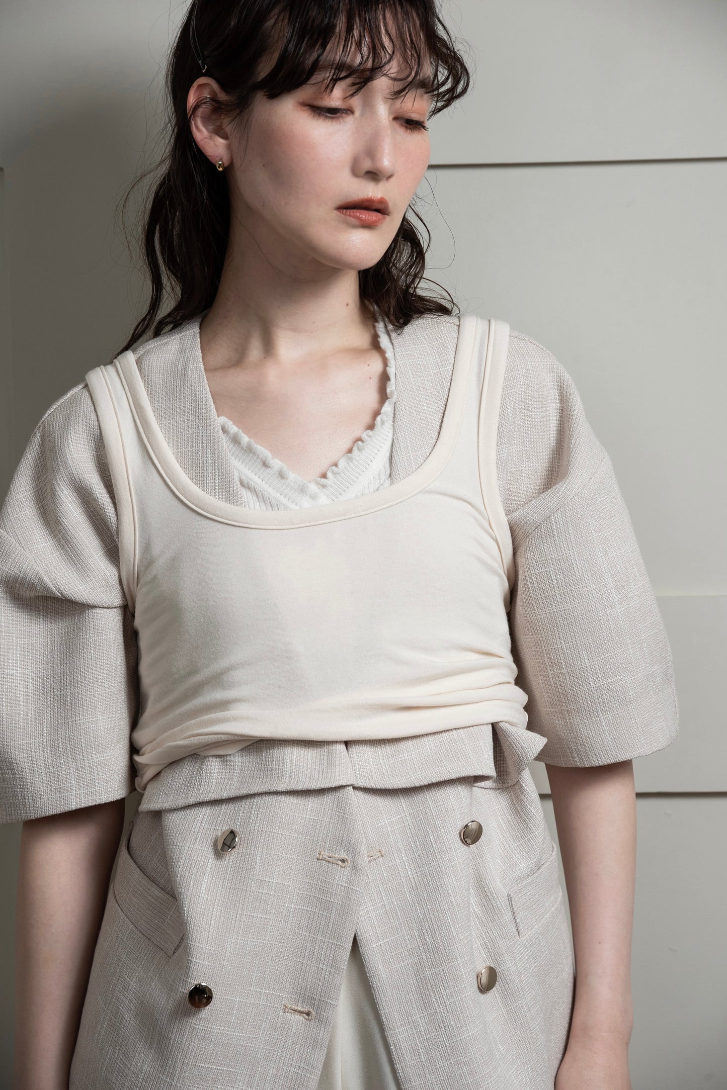 frill double button jacket