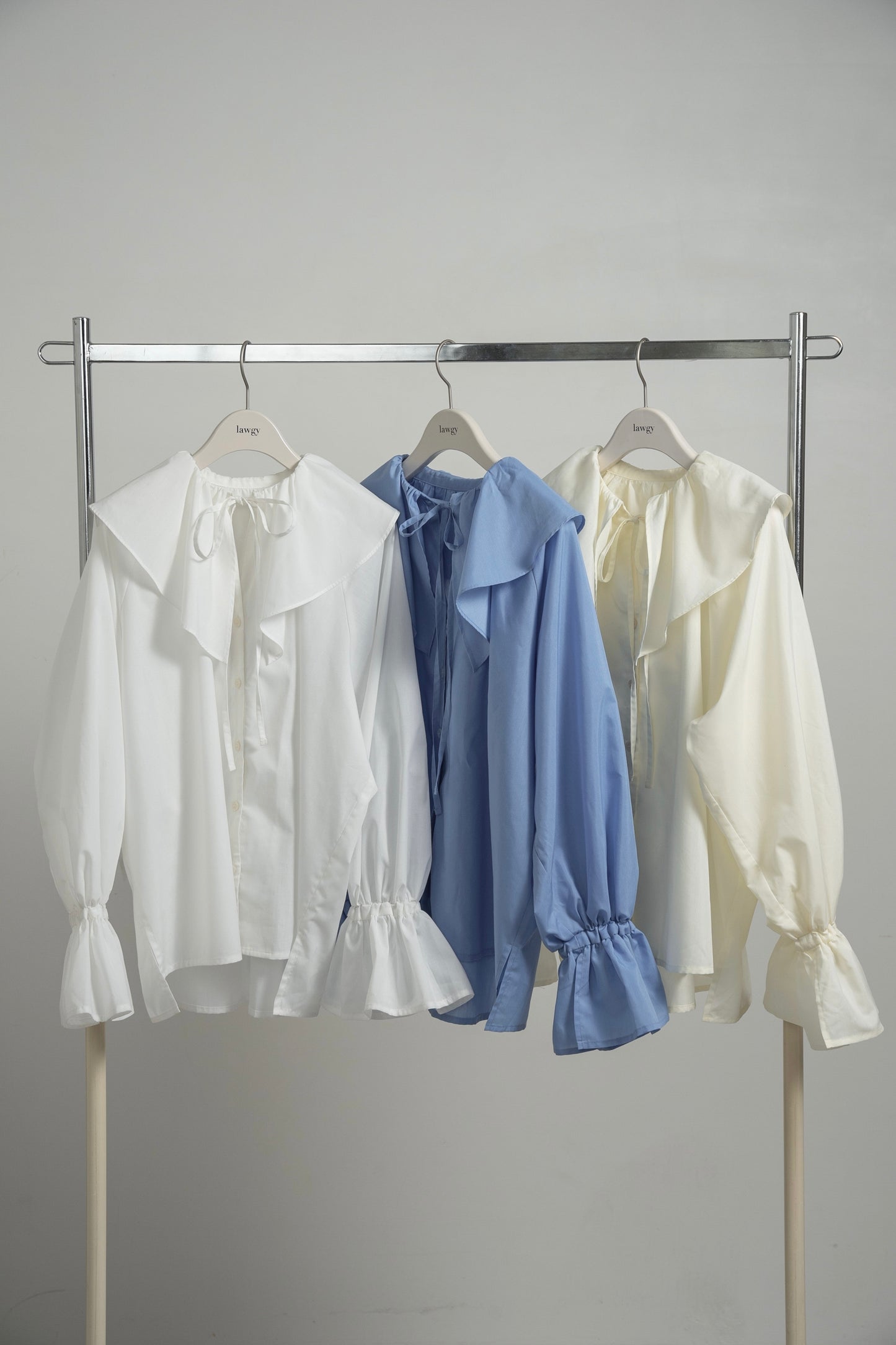 big collar frill string blouse