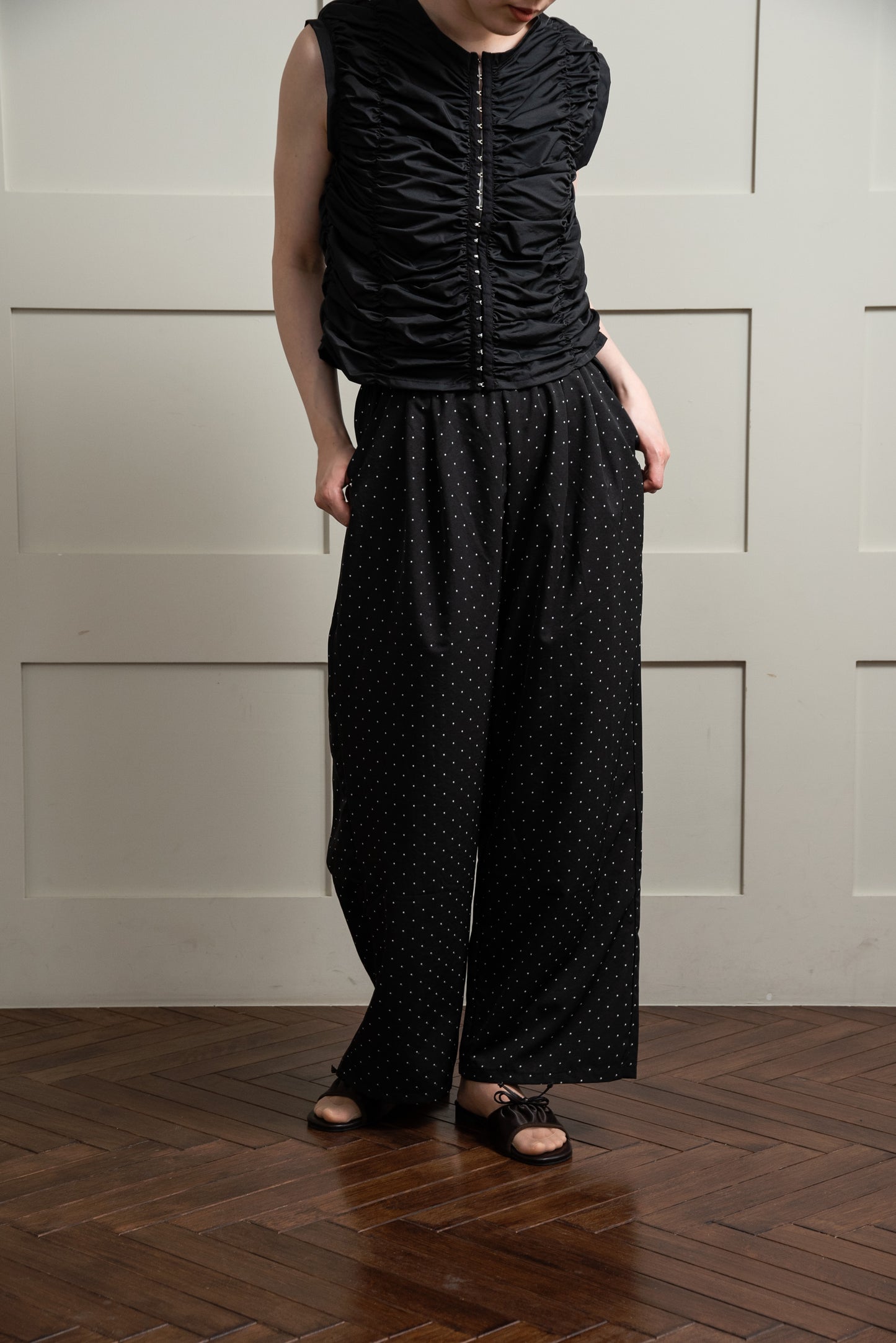 elastic waist dot pants