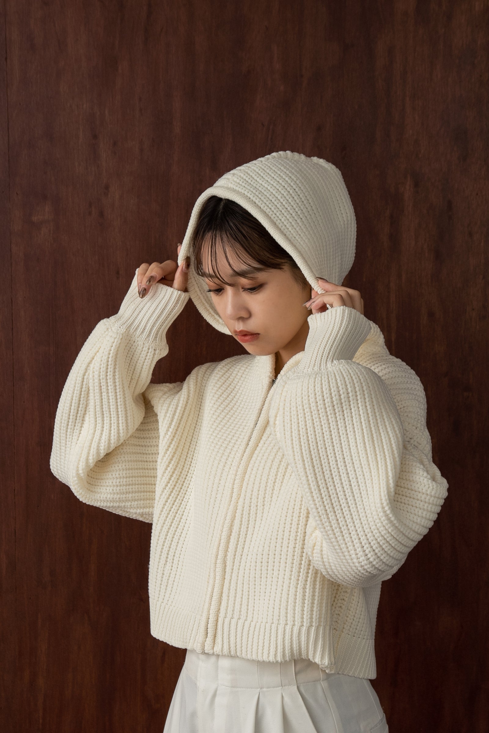 short knit hoodie – eim online（エイム オンライン）
