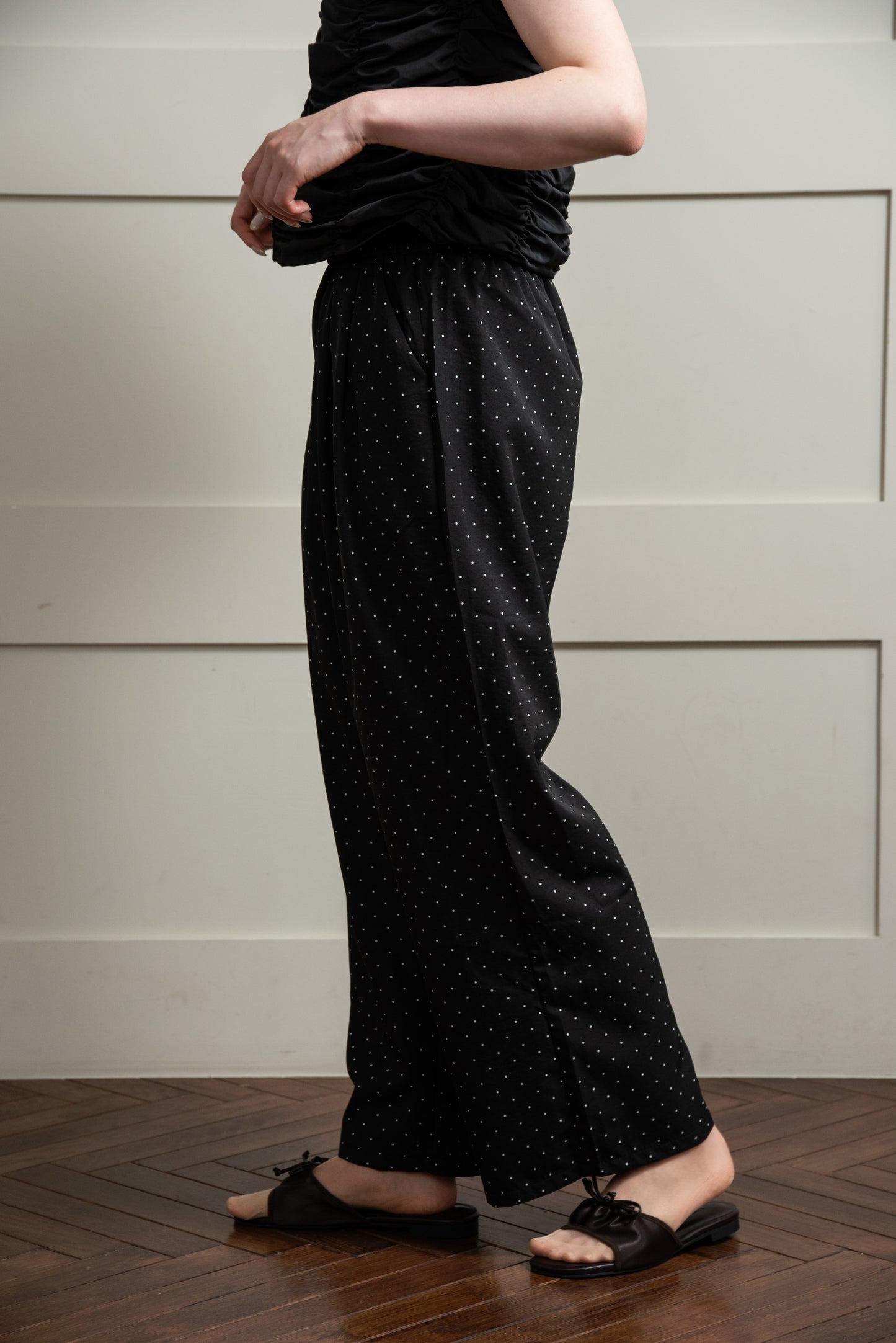 elastic waist dot pants