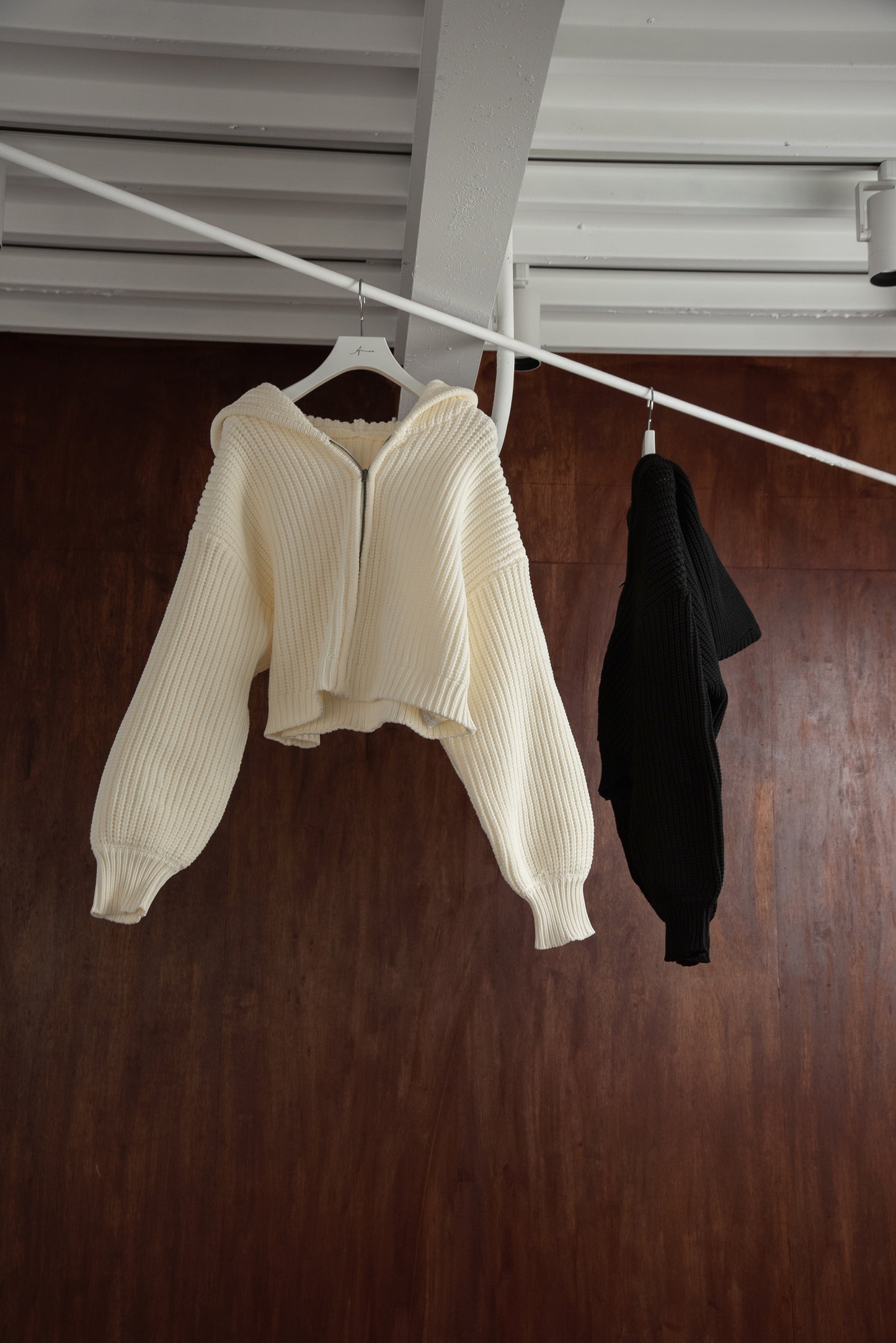 short knit hoodie