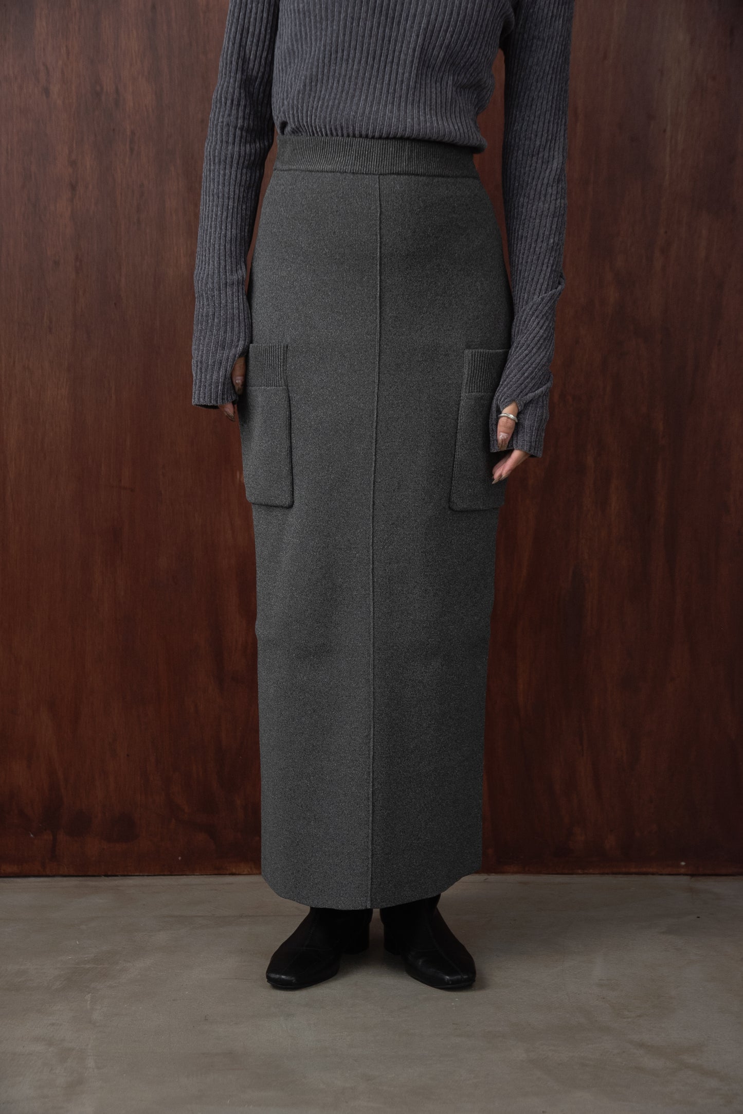 side pocket straight skirt