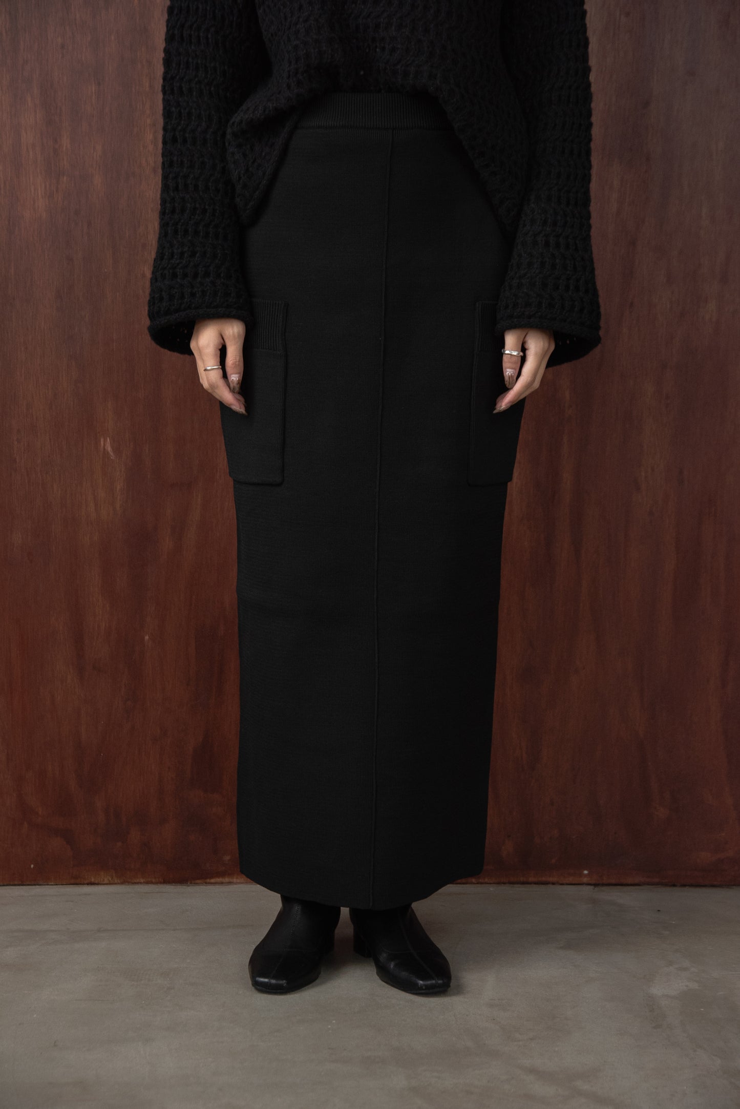 side pocket straight skirt