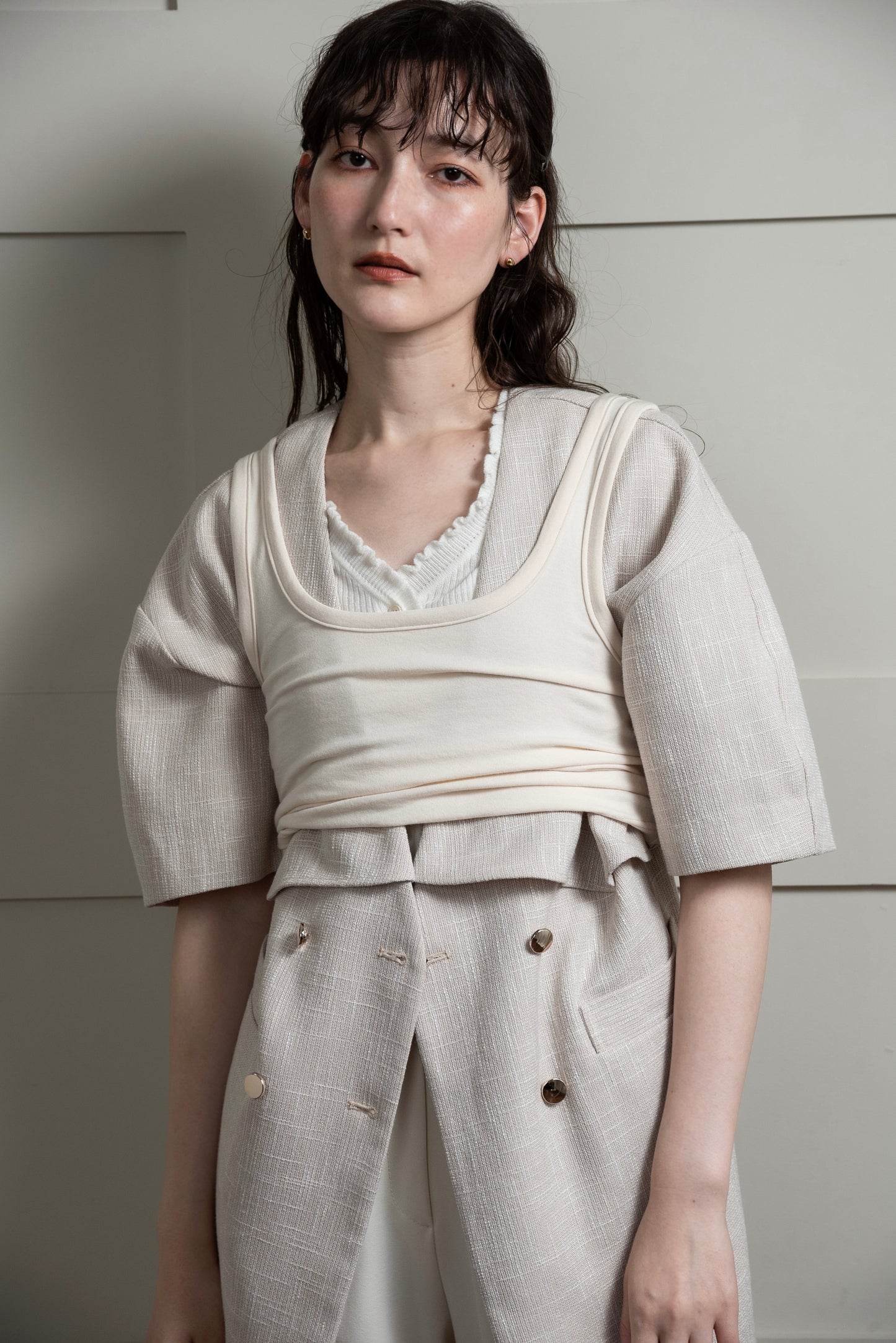 frill double button jacket