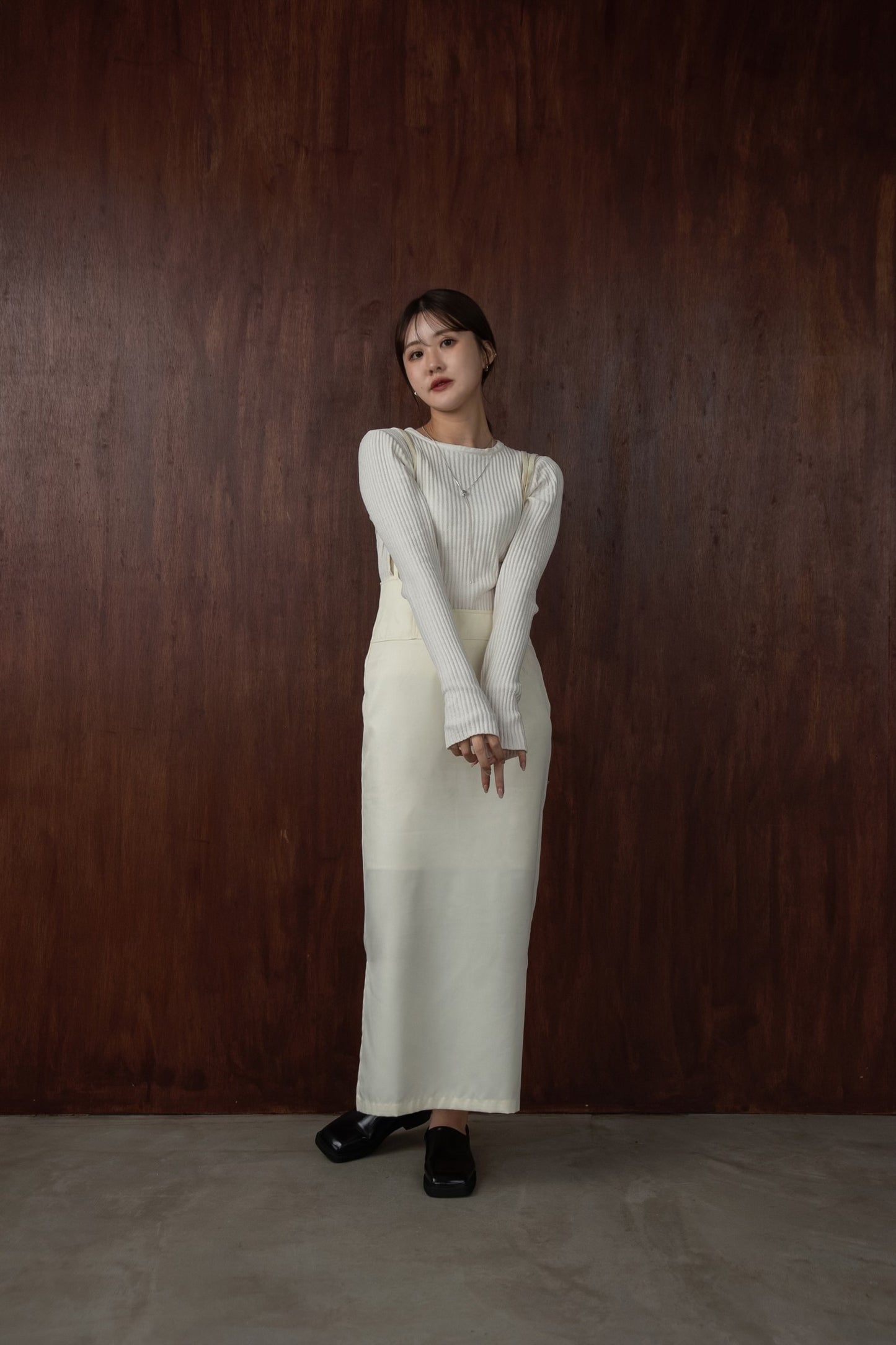 double strap twill skirt