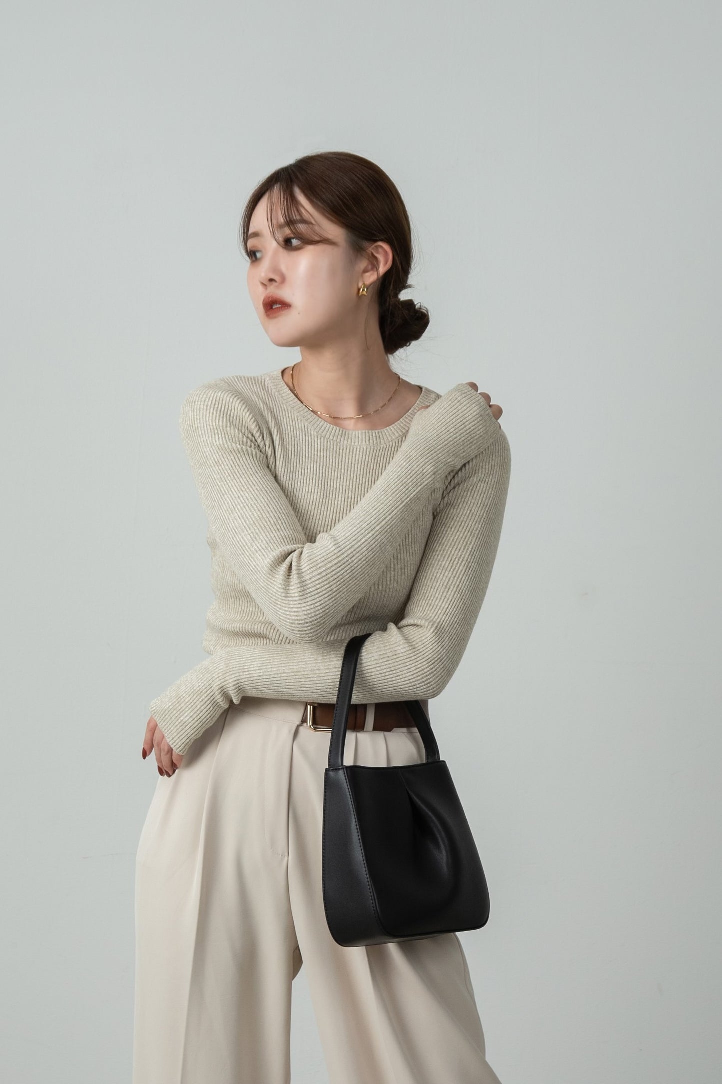 slim rib knit tops
