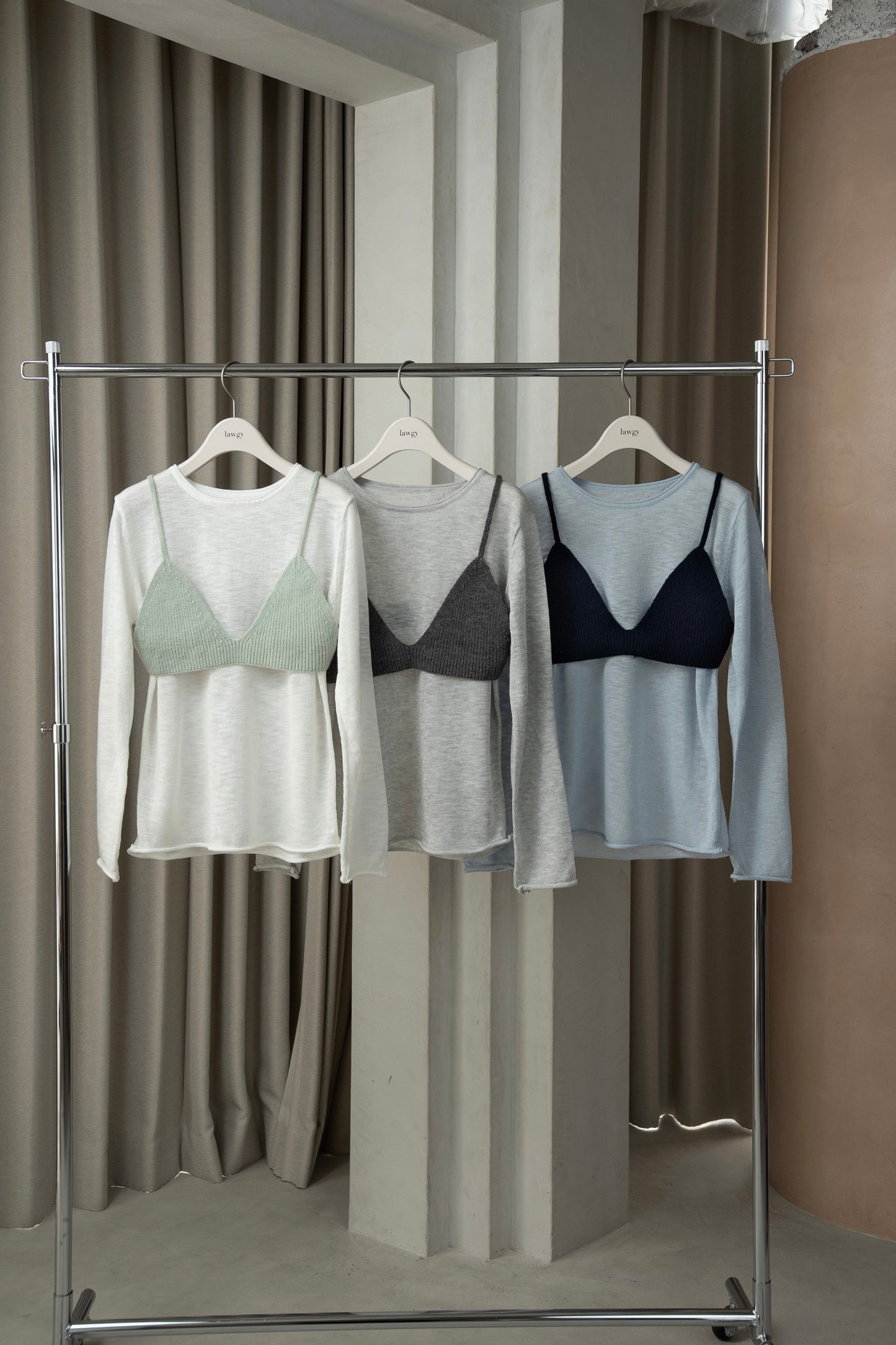 knit bustier set tops