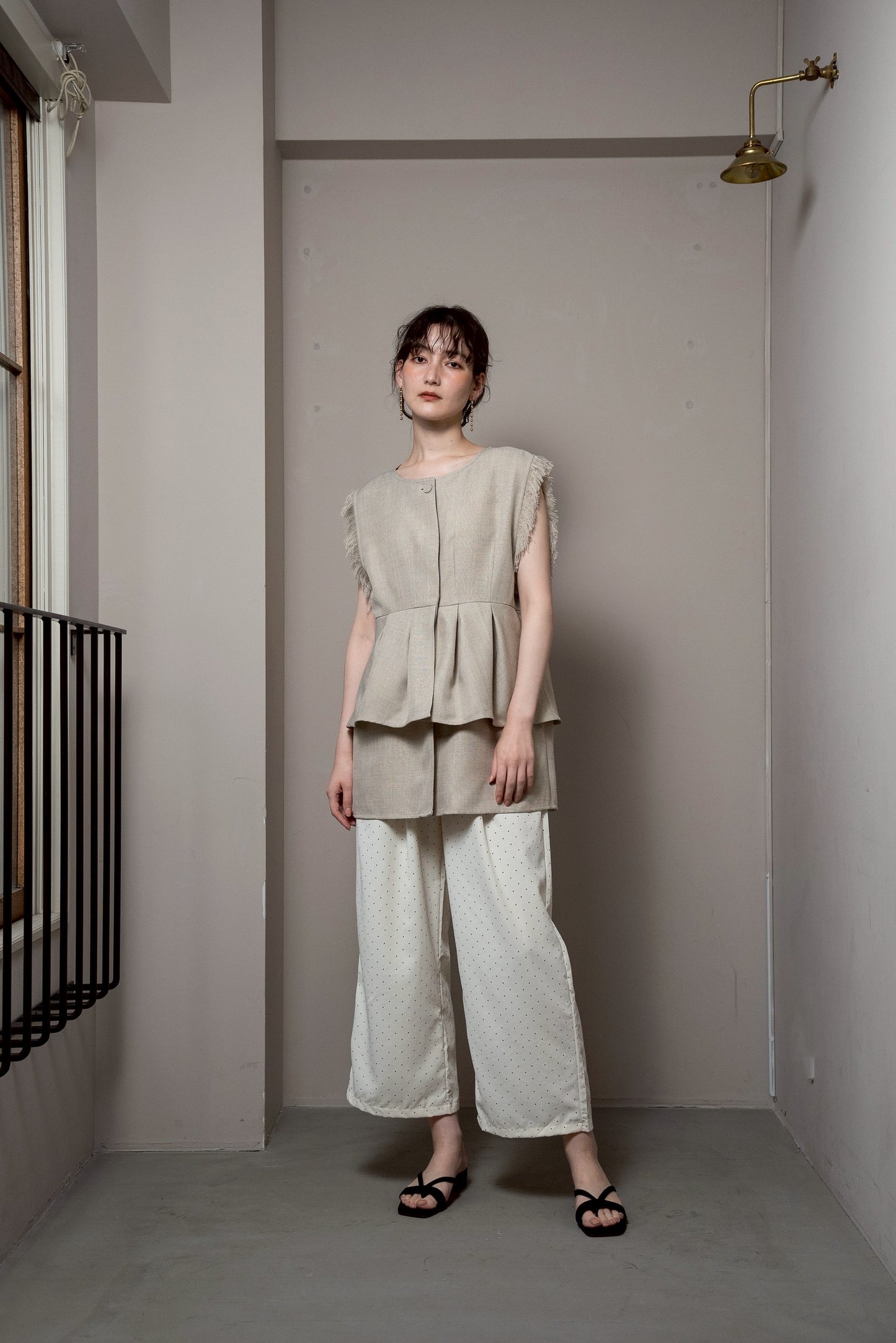 elastic waist dot pants