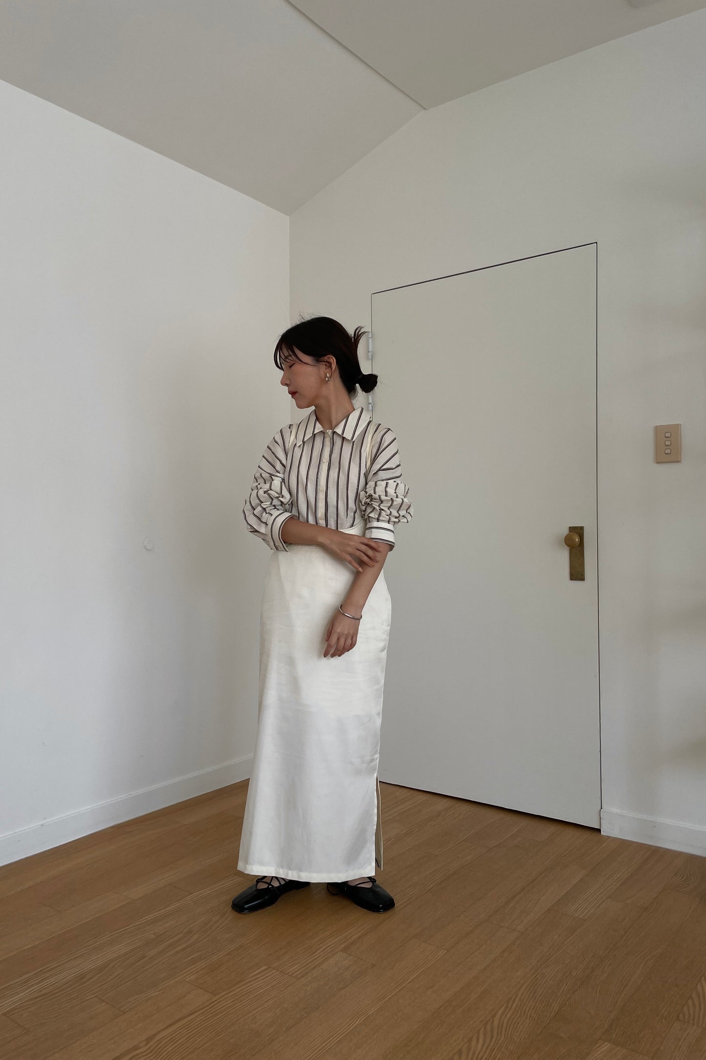 double strap twill skirt