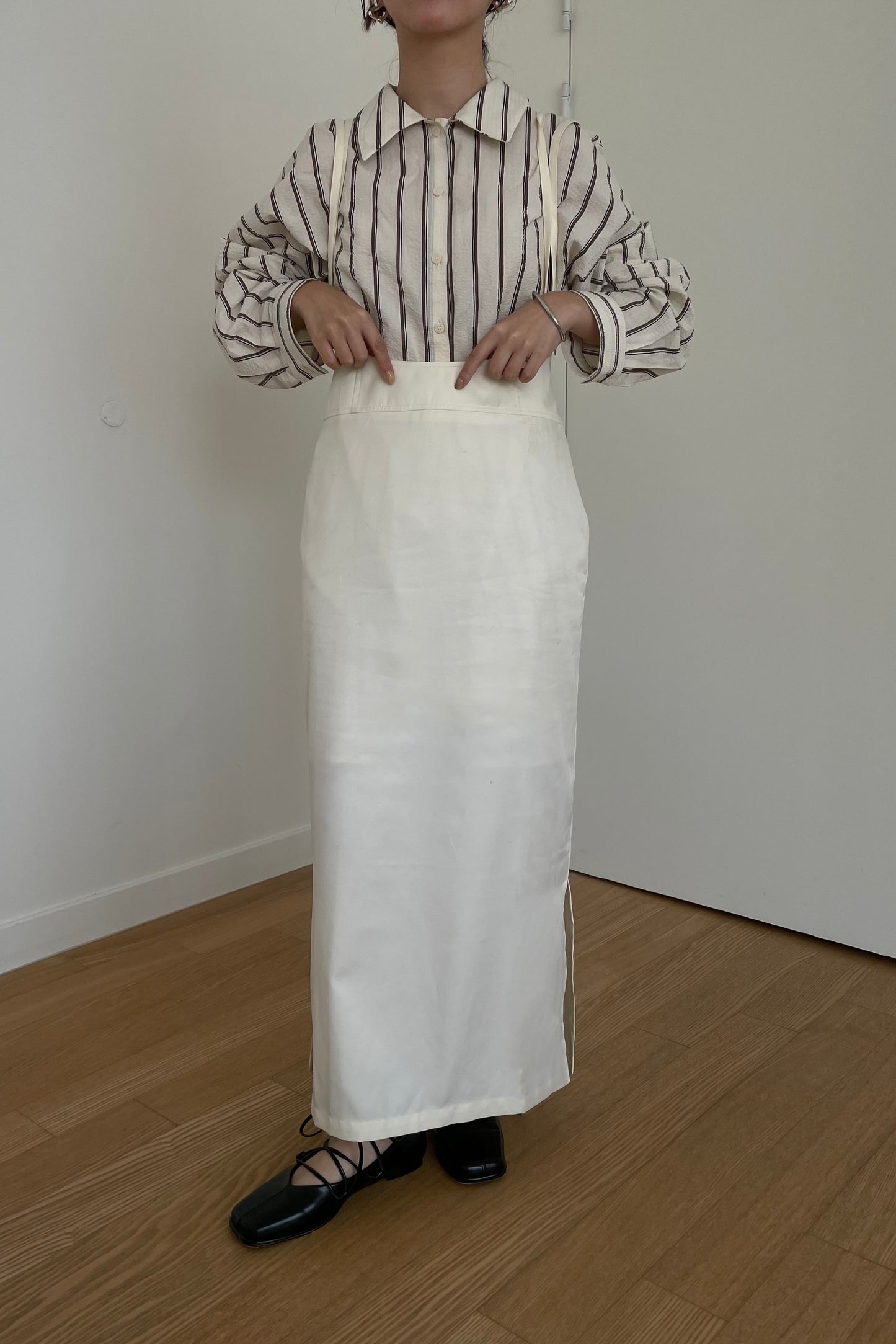 double strap twill skirt
