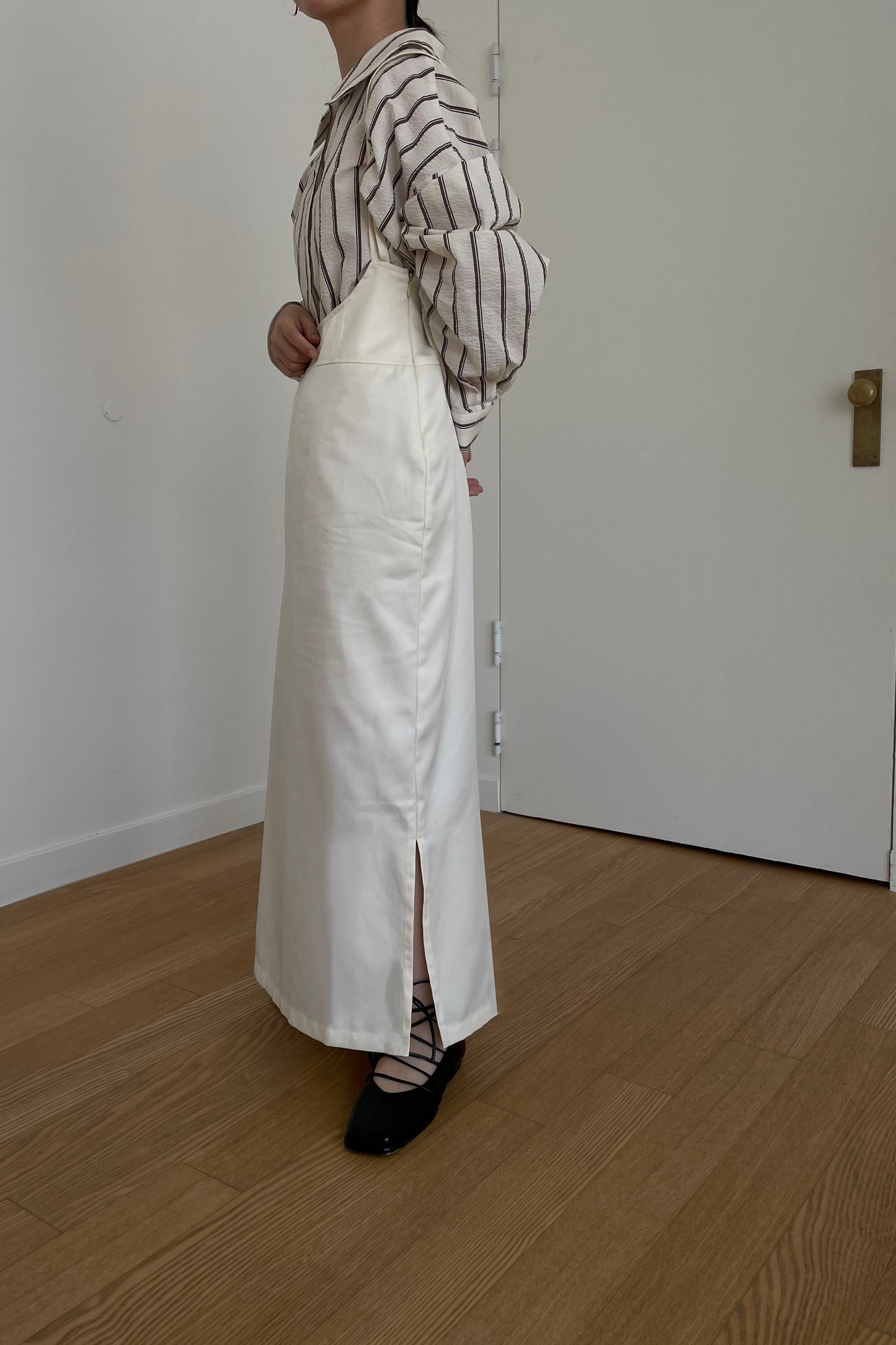 double strap twill skirt